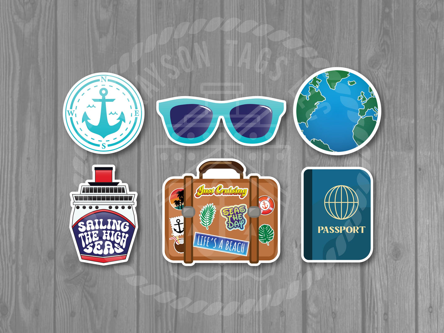 Travel Cruise Door 6-Piece Magnet Set - Cruising Decorative Stateroom Magnets
