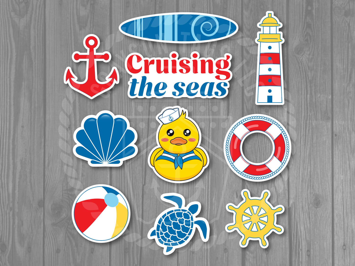 10-Piece Family Cruise Door Magnets - Cruising the Seas Decorative Magnets - Non-Personalized