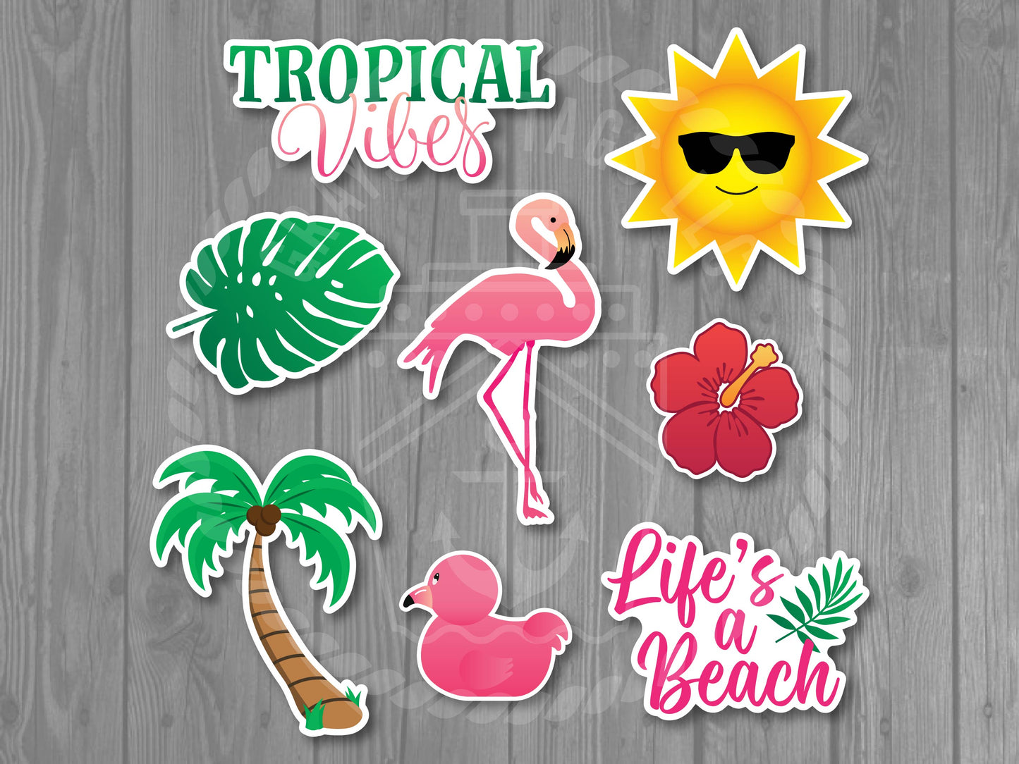 8 Cruise Tropical Vibes Door Magnets - Retro Boho Flamingo Beach Decorative Magnets