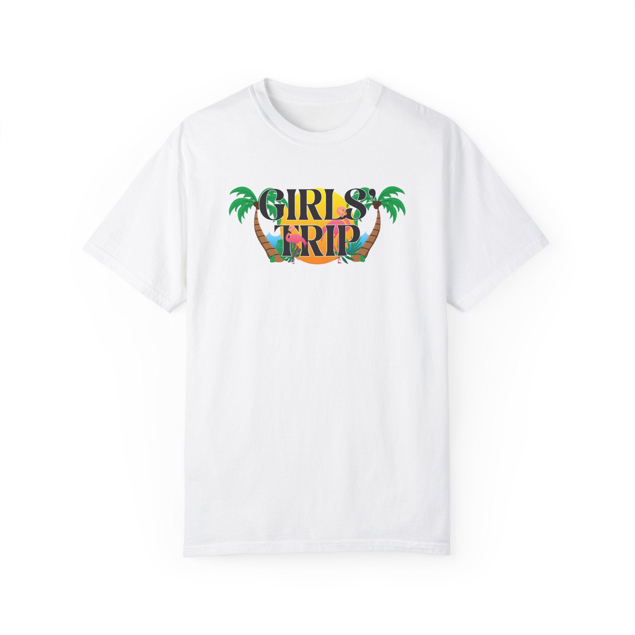 Girls' Trip Flamingo Palm Tree Graphic Tee