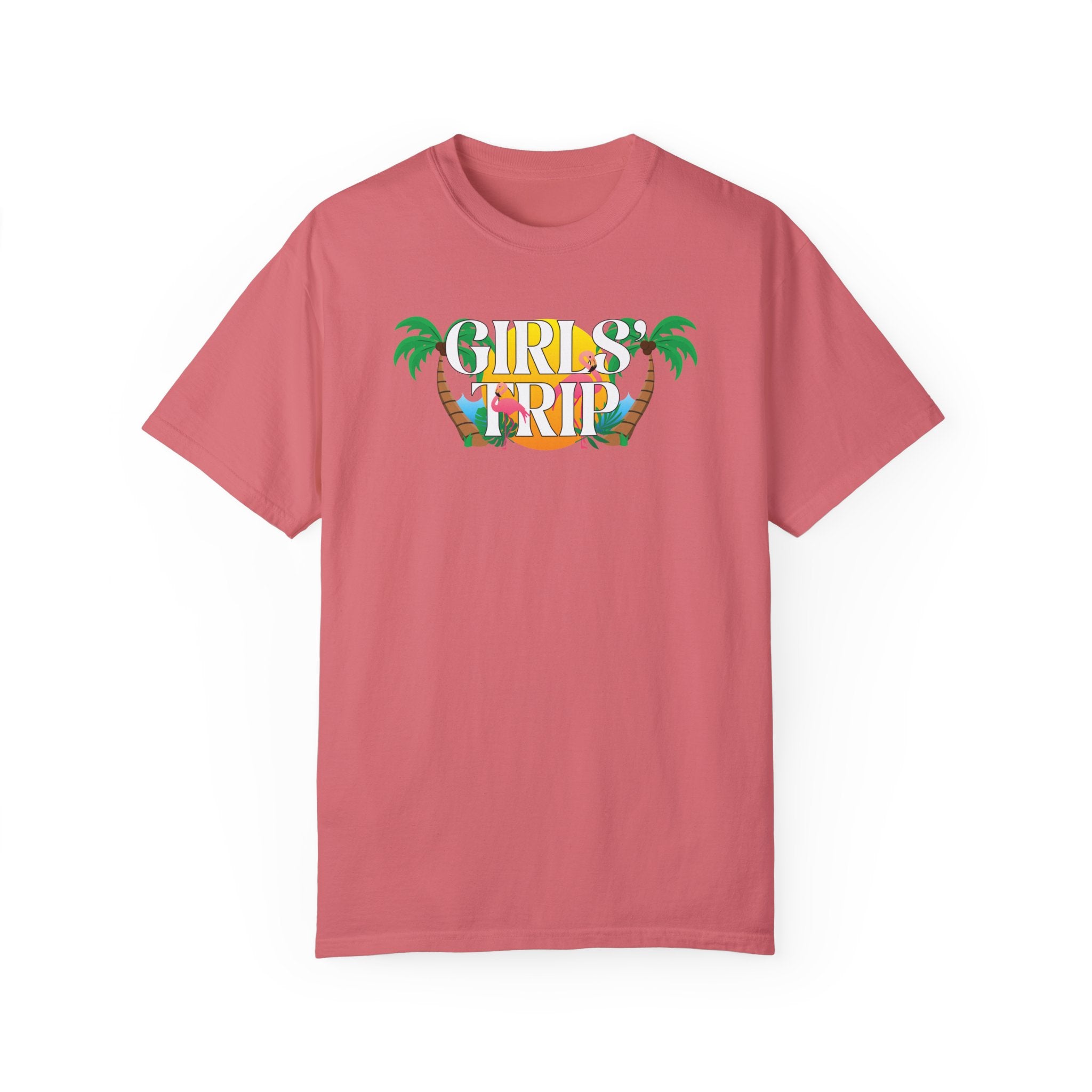 Girls' Trip Flamingo Palm Tree Graphic Tee