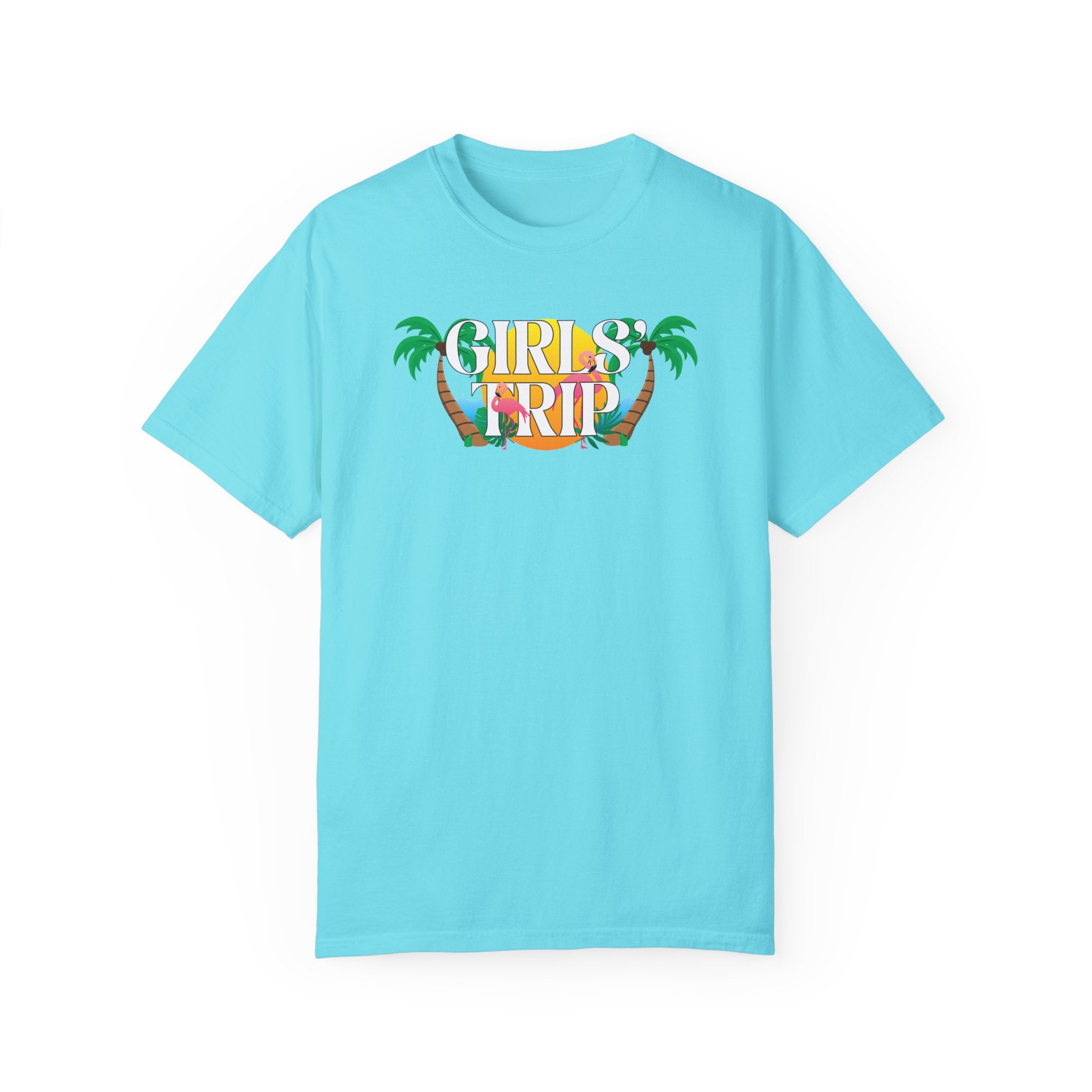Girls' Trip Flamingo Palm Tree Graphic Tee
