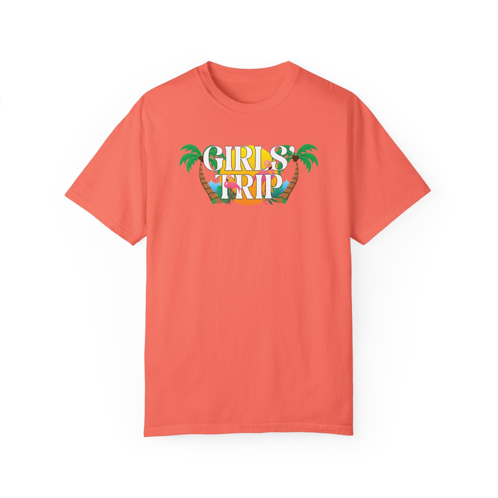 Girls' Trip Flamingo Palm Tree Graphic Tee