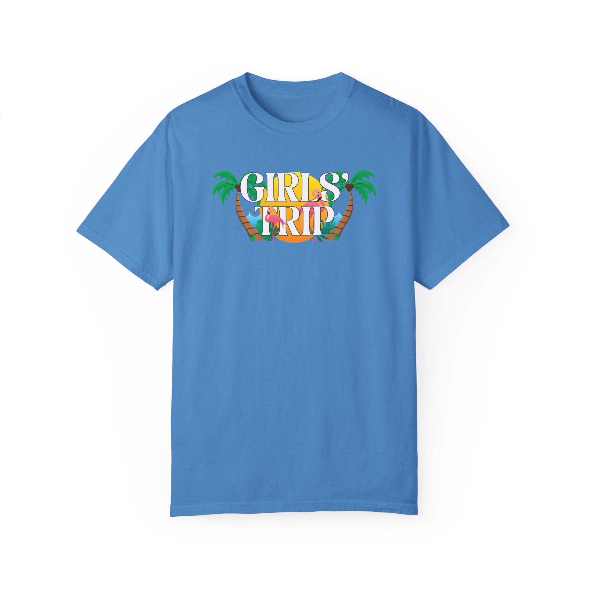 Girls' Trip Flamingo Palm Tree Graphic Tee