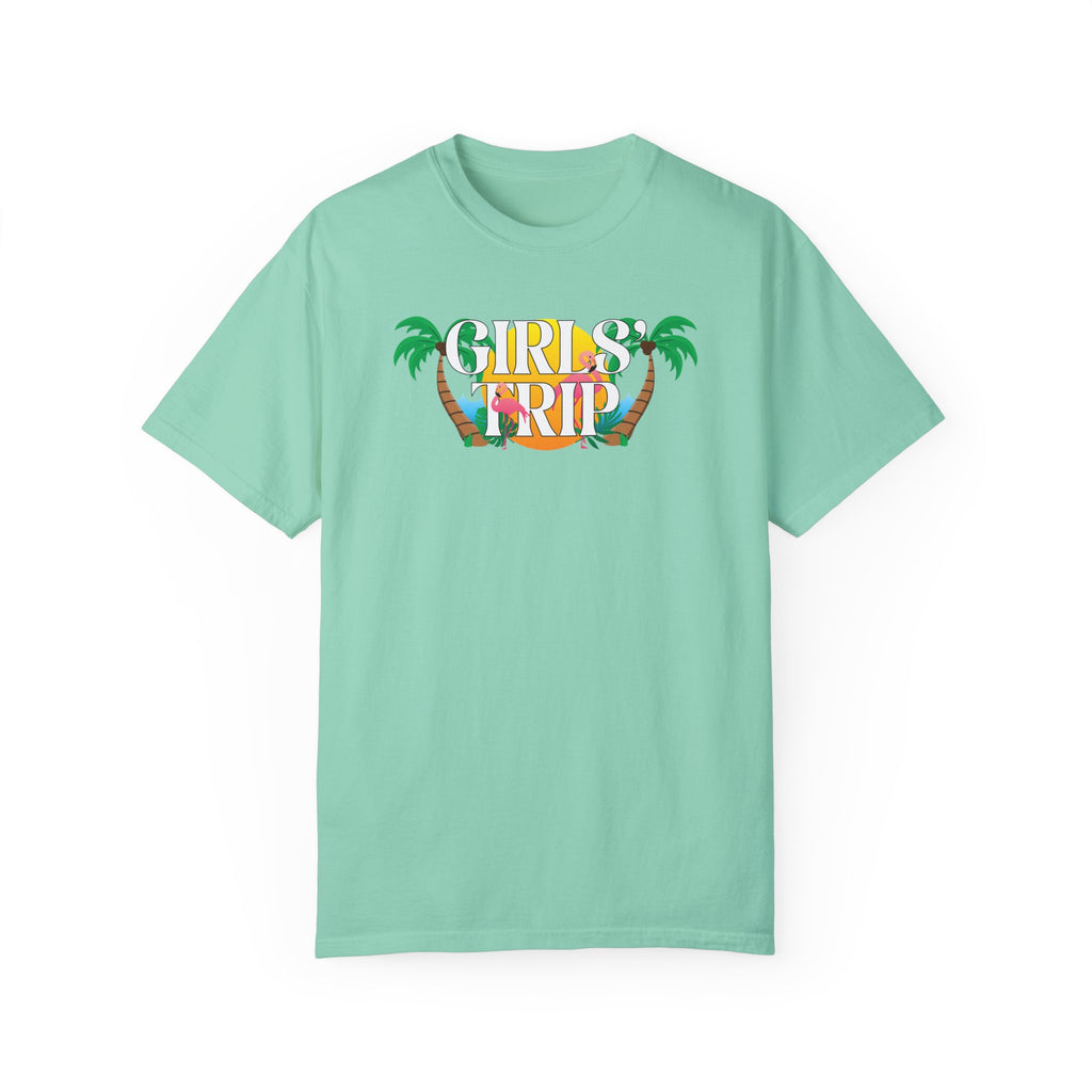 Girls' Trip Flamingo Palm Tree Graphic Tee