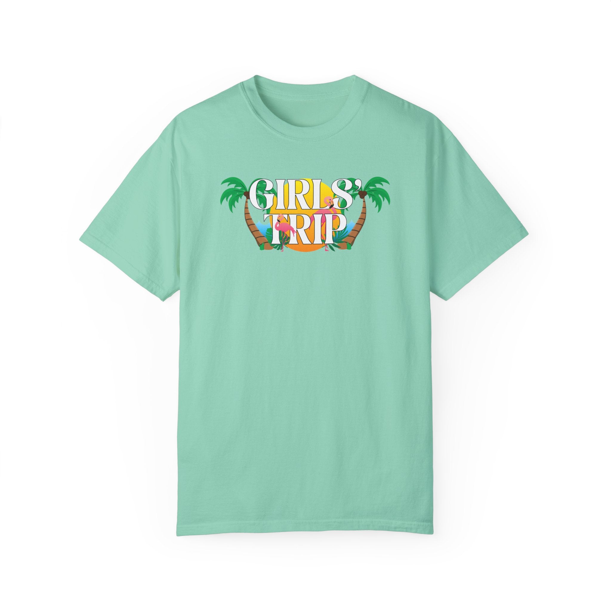 Girls' Trip Flamingo Palm Tree Graphic Tee