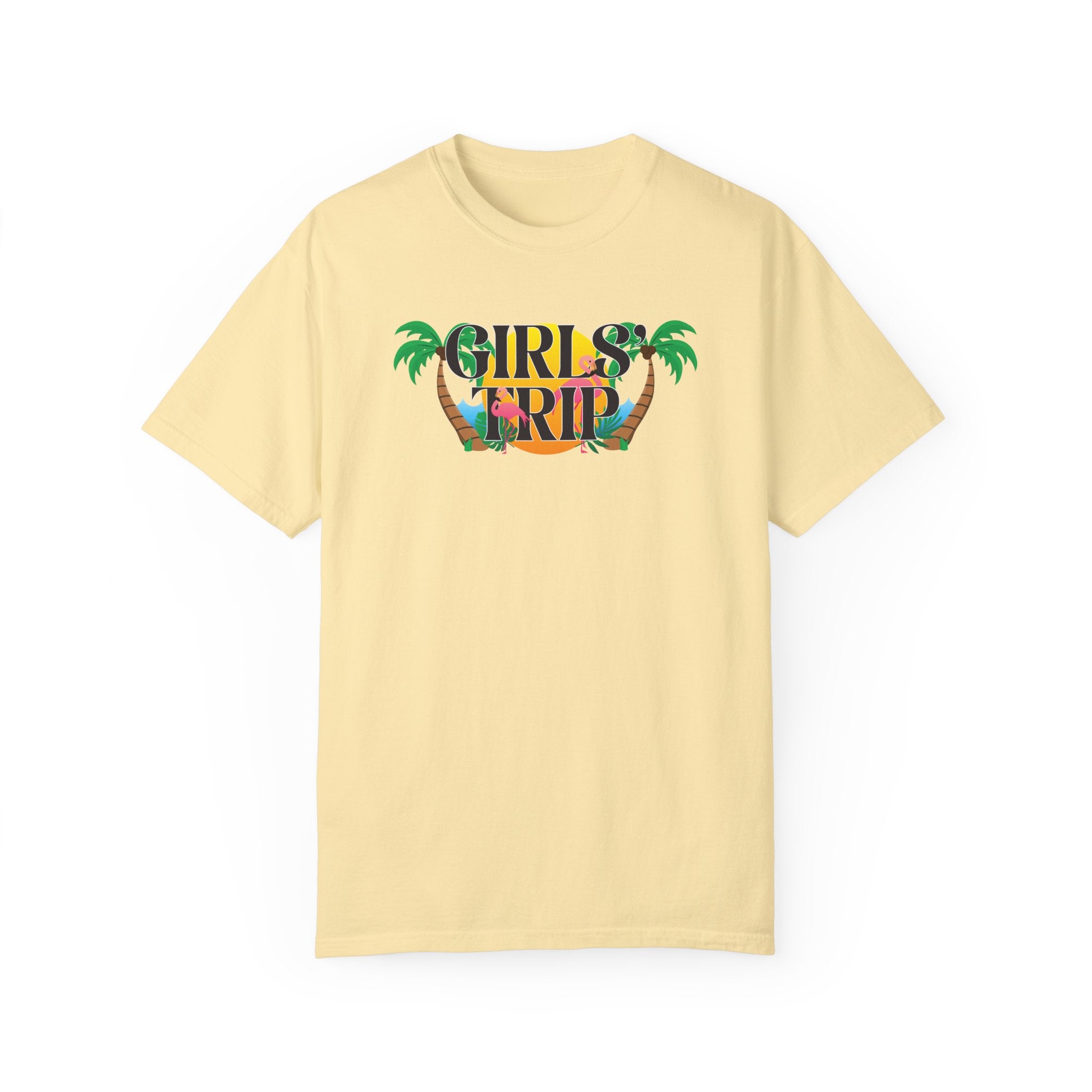 Girls' Trip Flamingo Palm Tree Graphic Tee