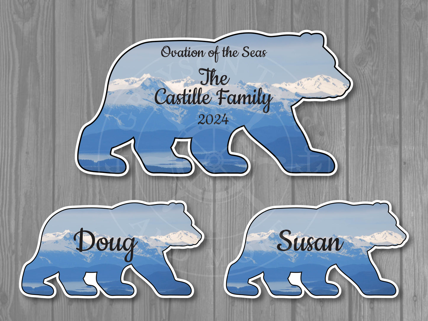 Customizable Alaska Bear Magnet Set