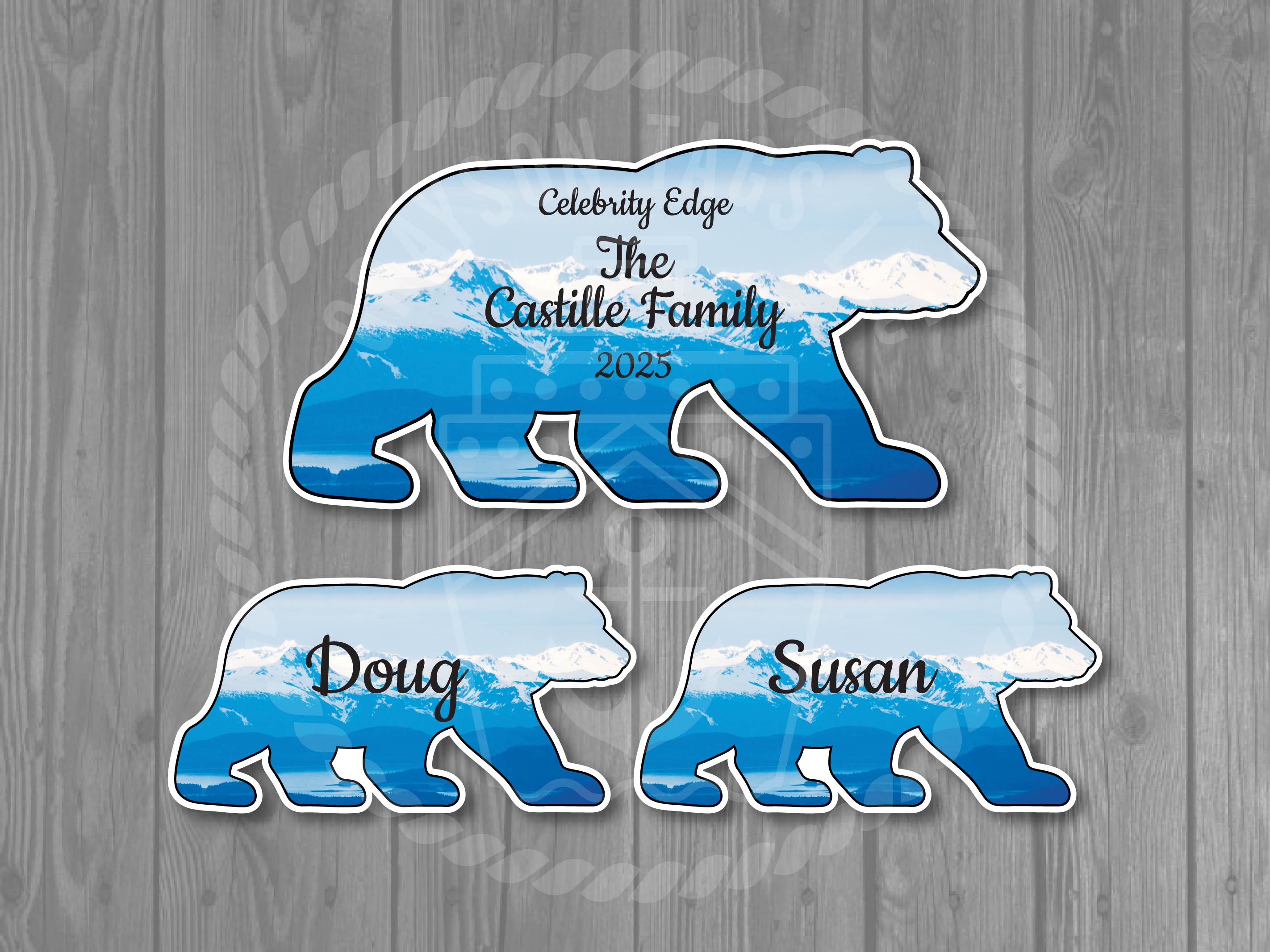 Customizable Alaska Bear Magnet Set