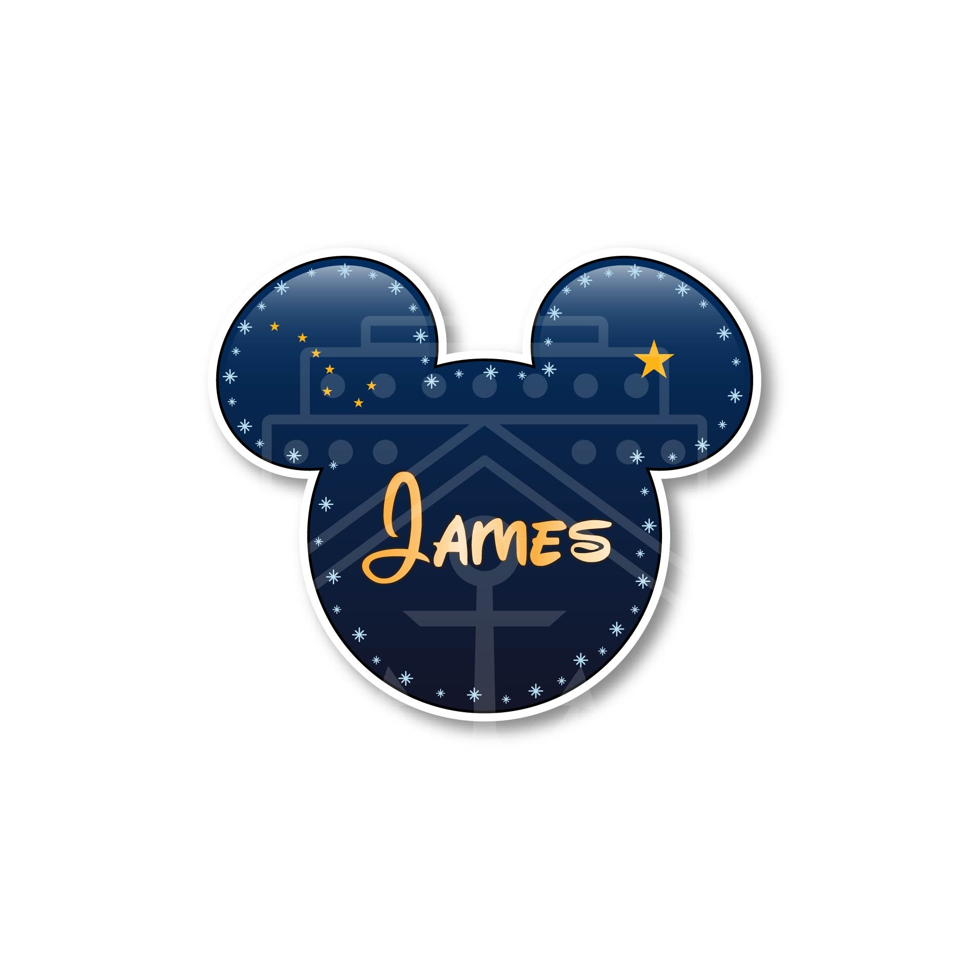 Customizable Alaska Navy Disney Cruise Door Magnets - Personalizable Magnet Set