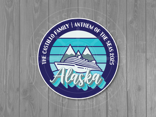 Alaska Ship Mountains Circle Magnet