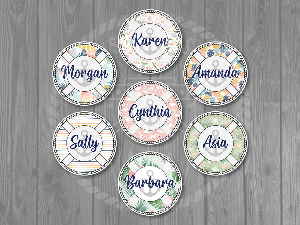 Boho Tropical Custom Life Preserver Cruise Magnet