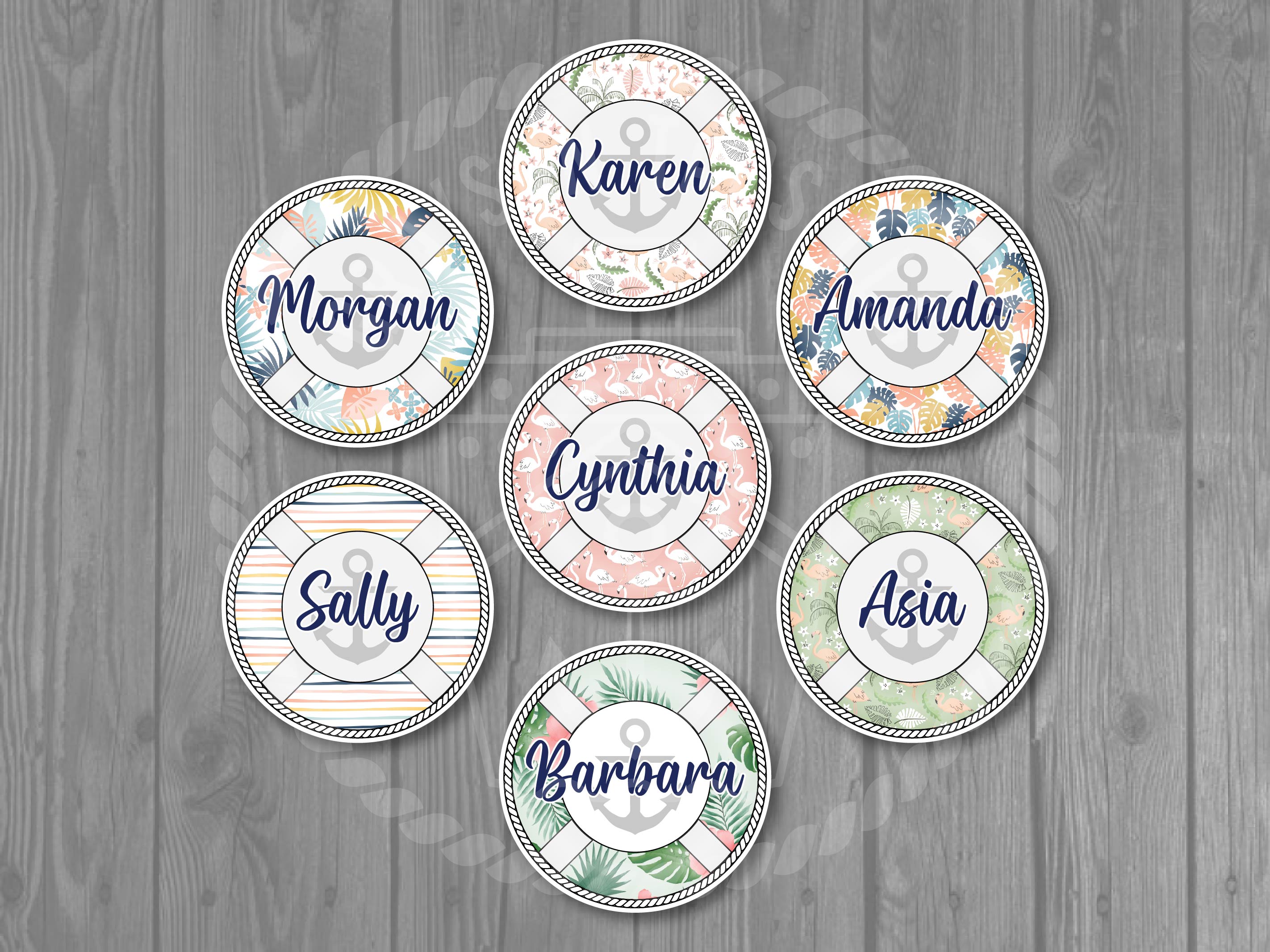 Boho Tropical Custom Life Preserver Cruise Magnet