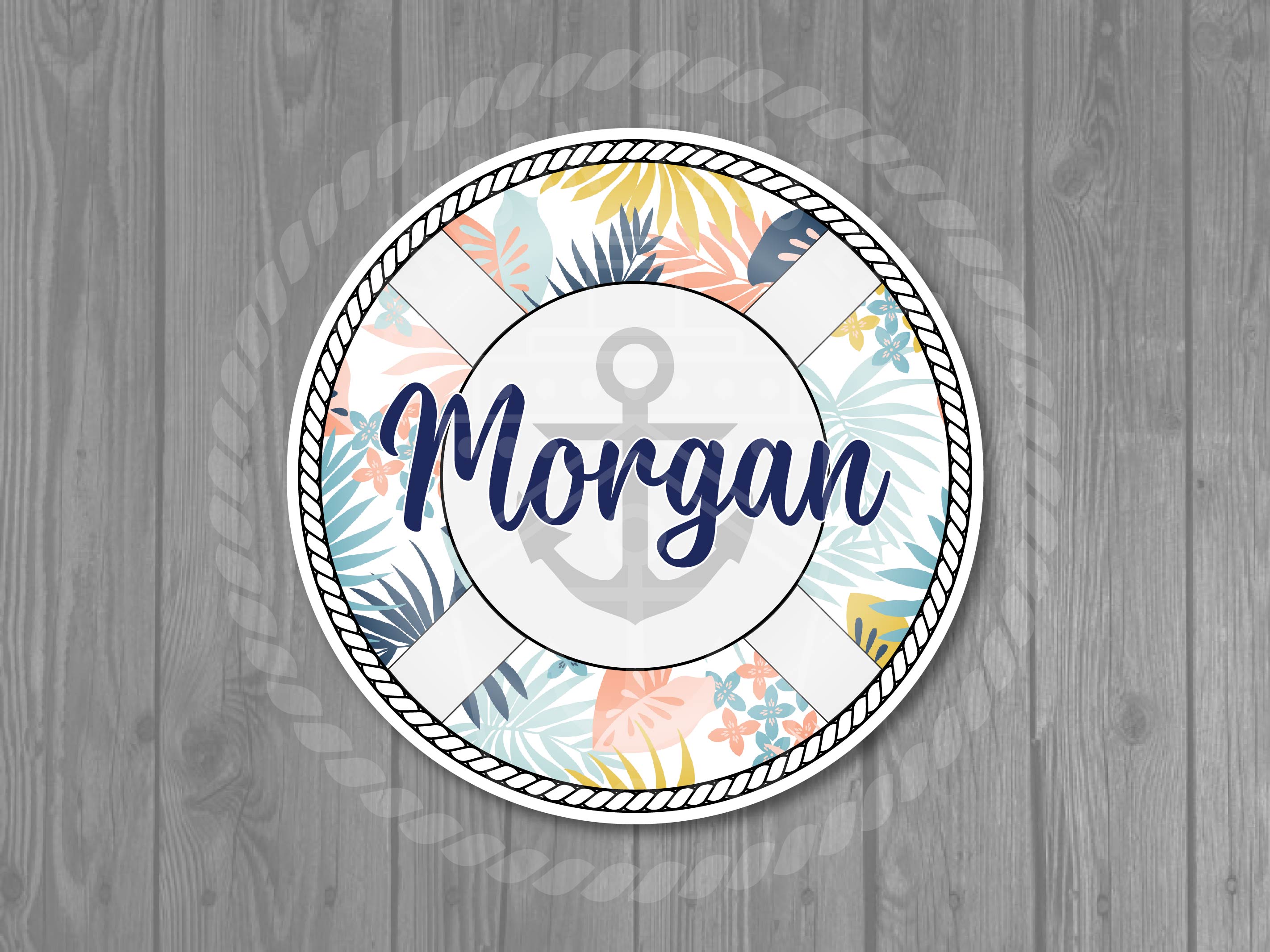 Boho Tropical Custom Life Preserver Cruise Magnet