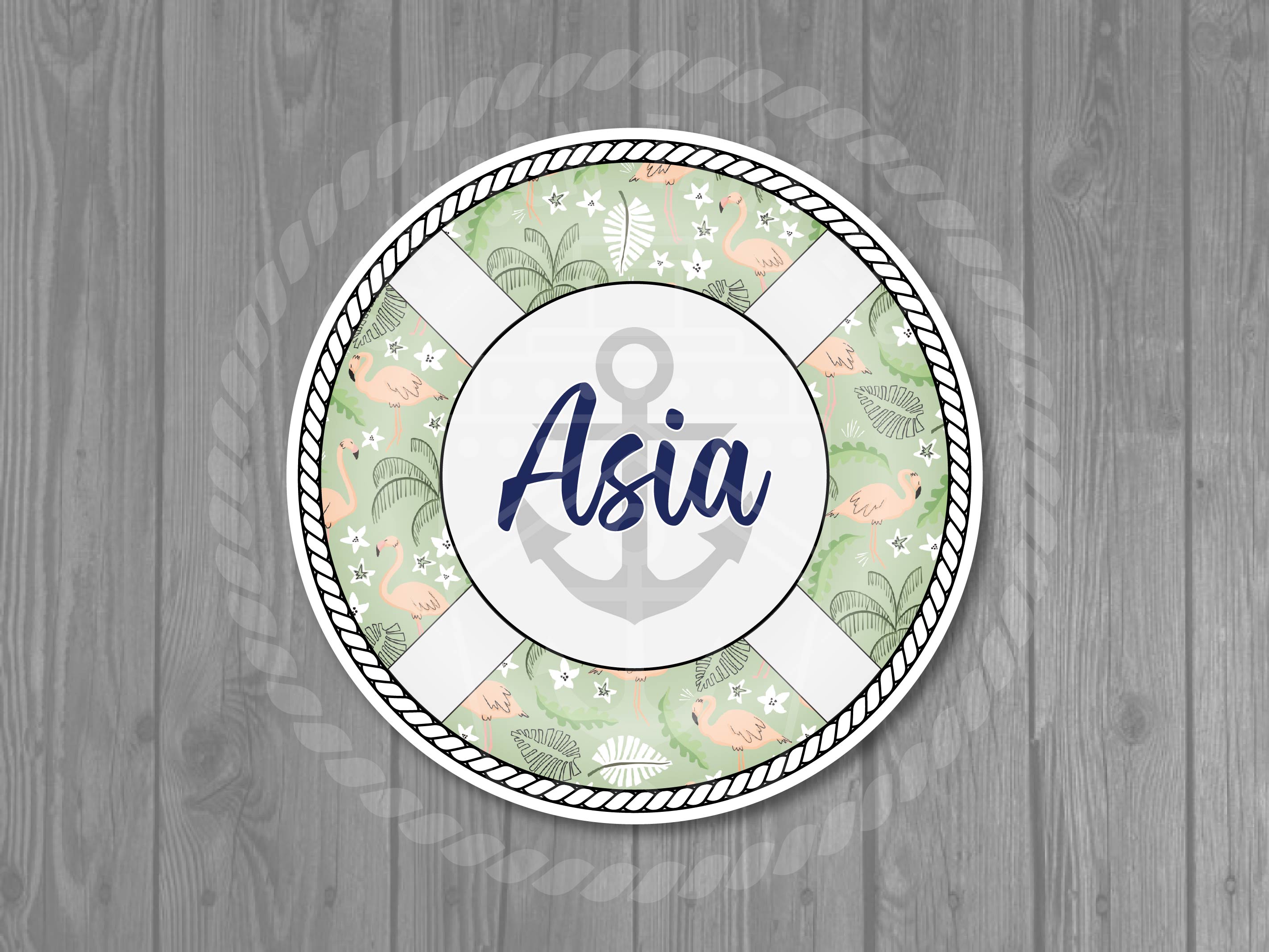 Boho Tropical Custom Life Preserver Cruise Magnet