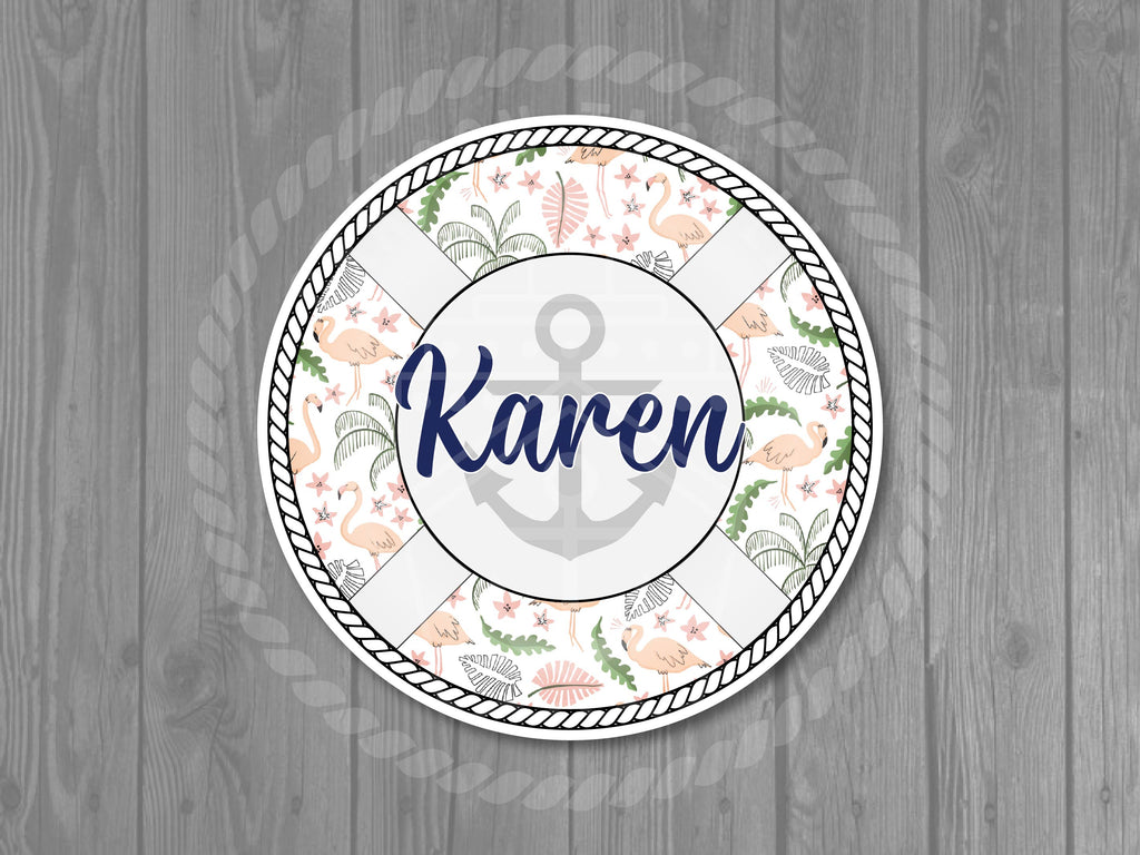 Boho Tropical Custom Life Preserver Cruise Magnet