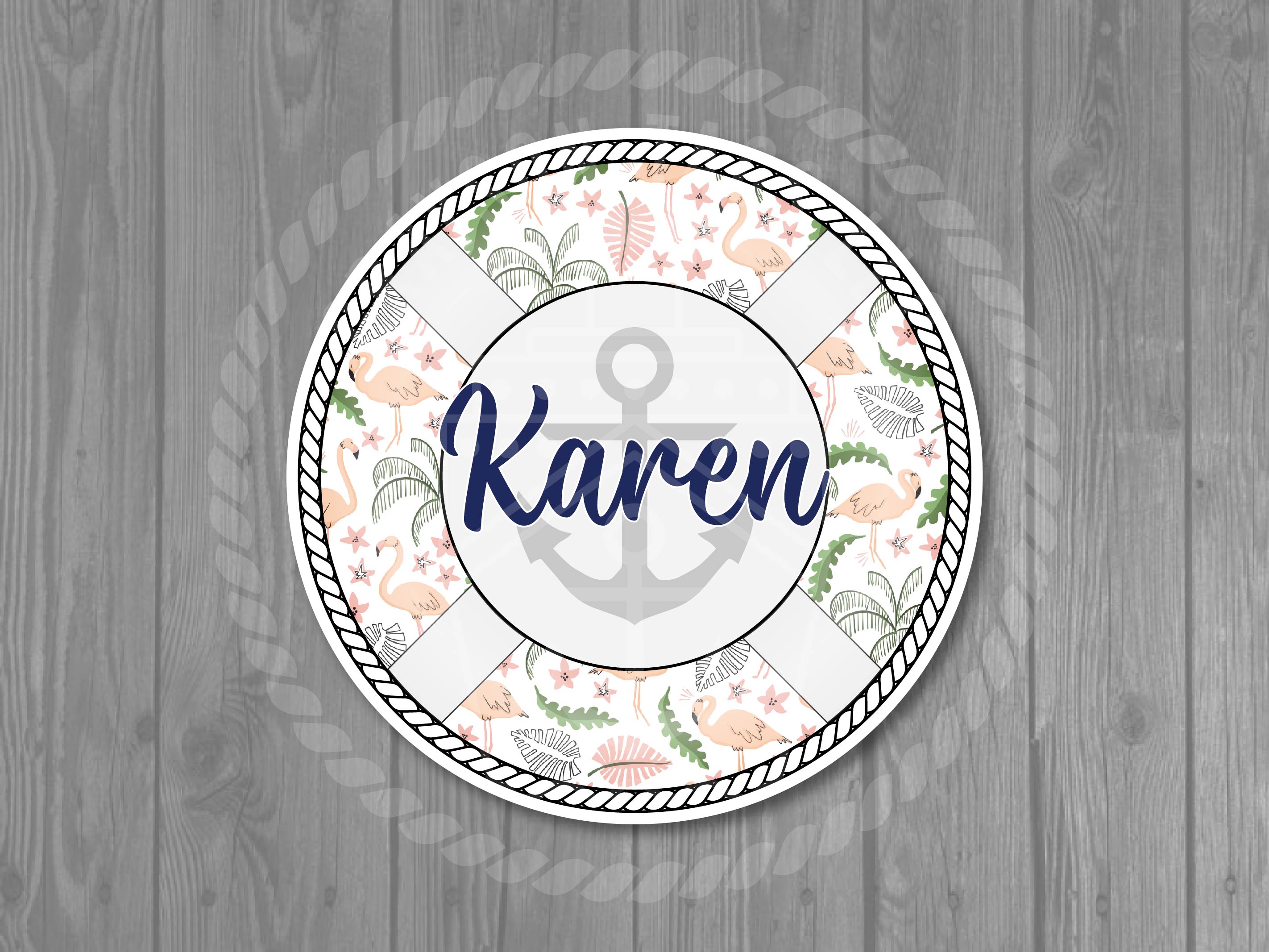 Boho Tropical Custom Life Preserver Cruise Magnet