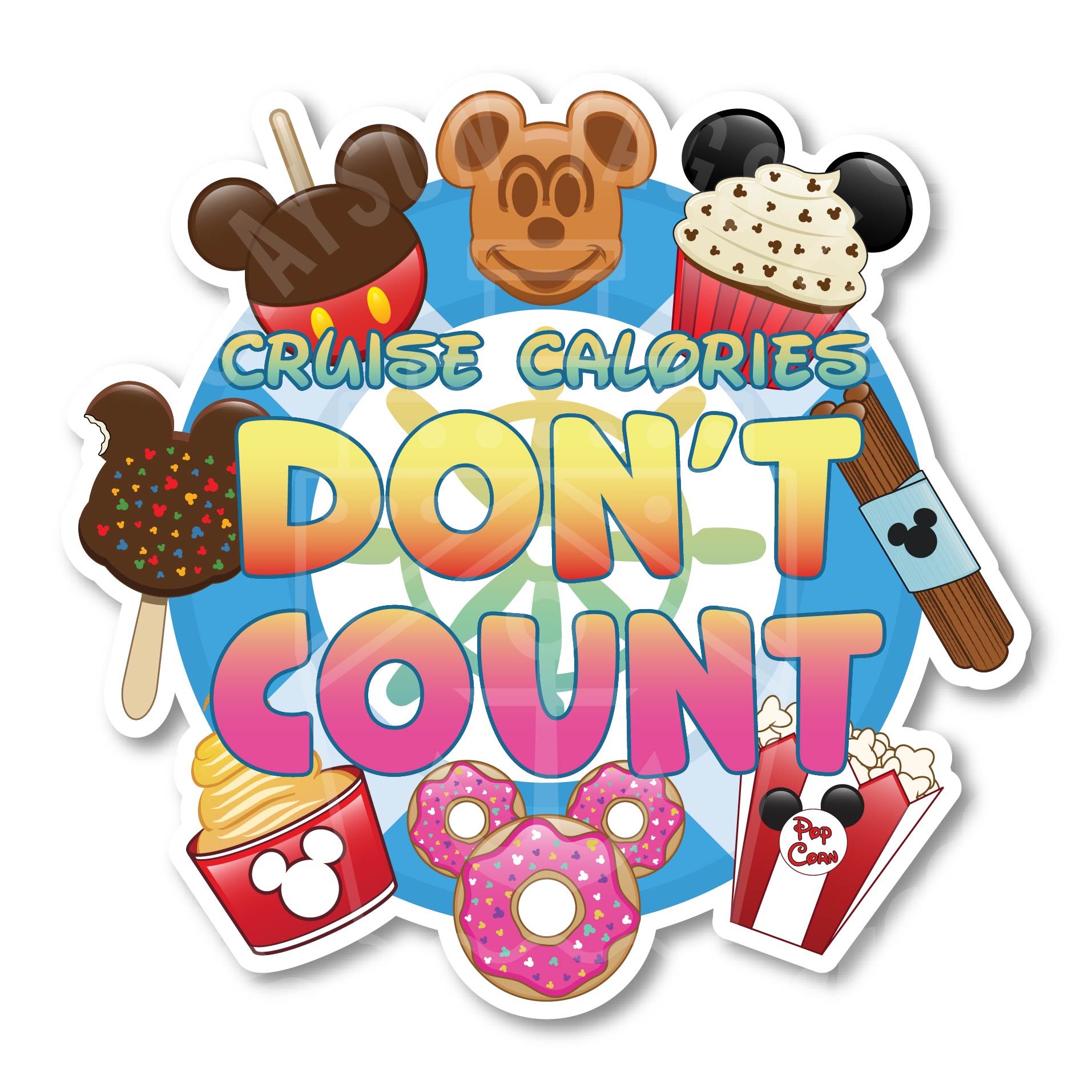 Cruise Calories Don't Count Stateroom Door Magnet for Disney Cruises - Stateroom Cruise Decor