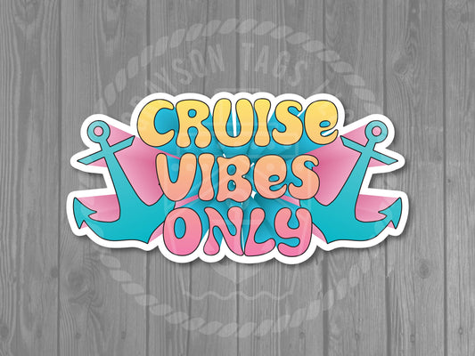Cruise Vibes Only Stateroom Door Magnet - Retro Boho Decorative Magnet