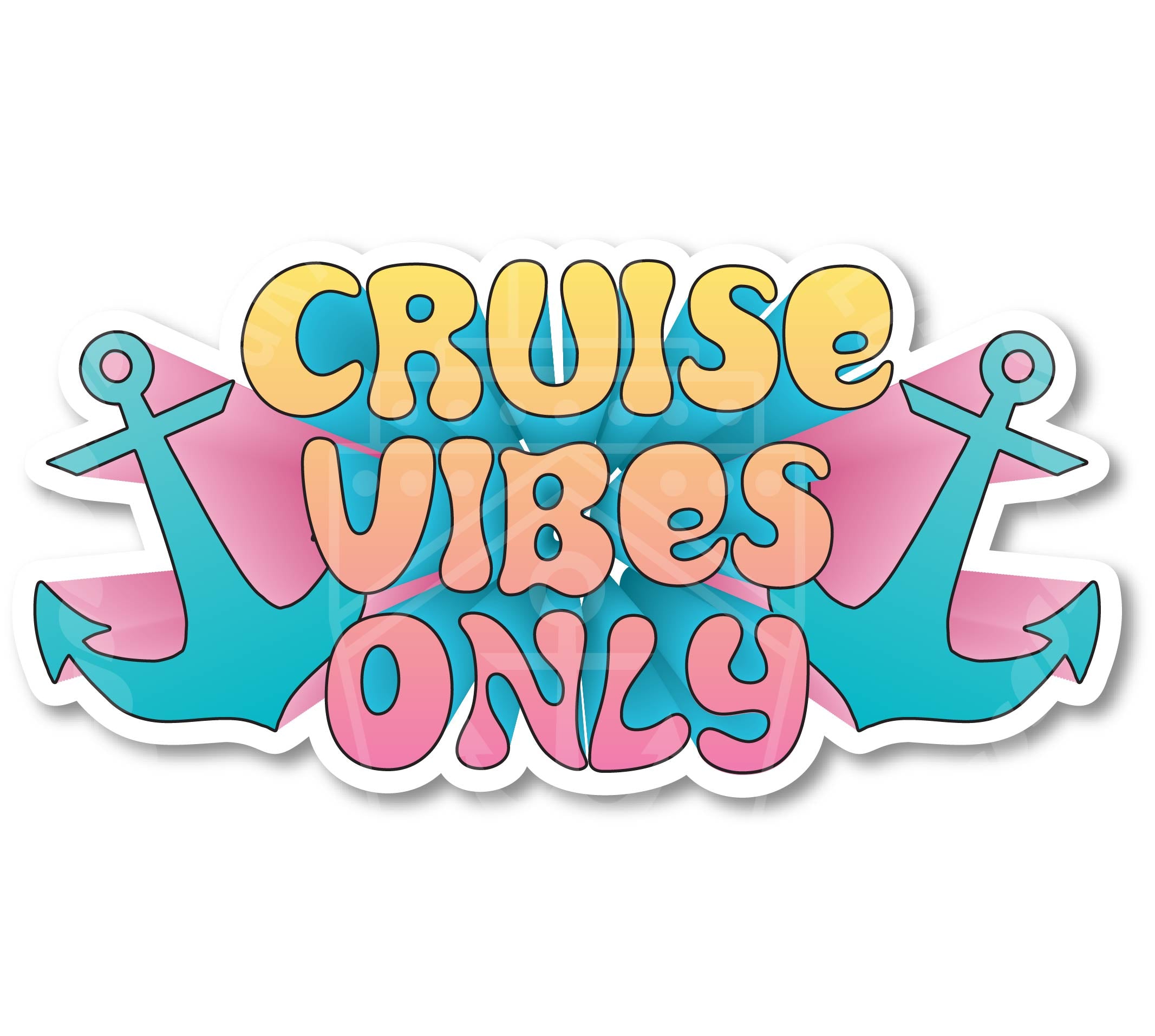 Cruise Vibes Only Stateroom Door Magnet - Retro Boho Decorative Magnet