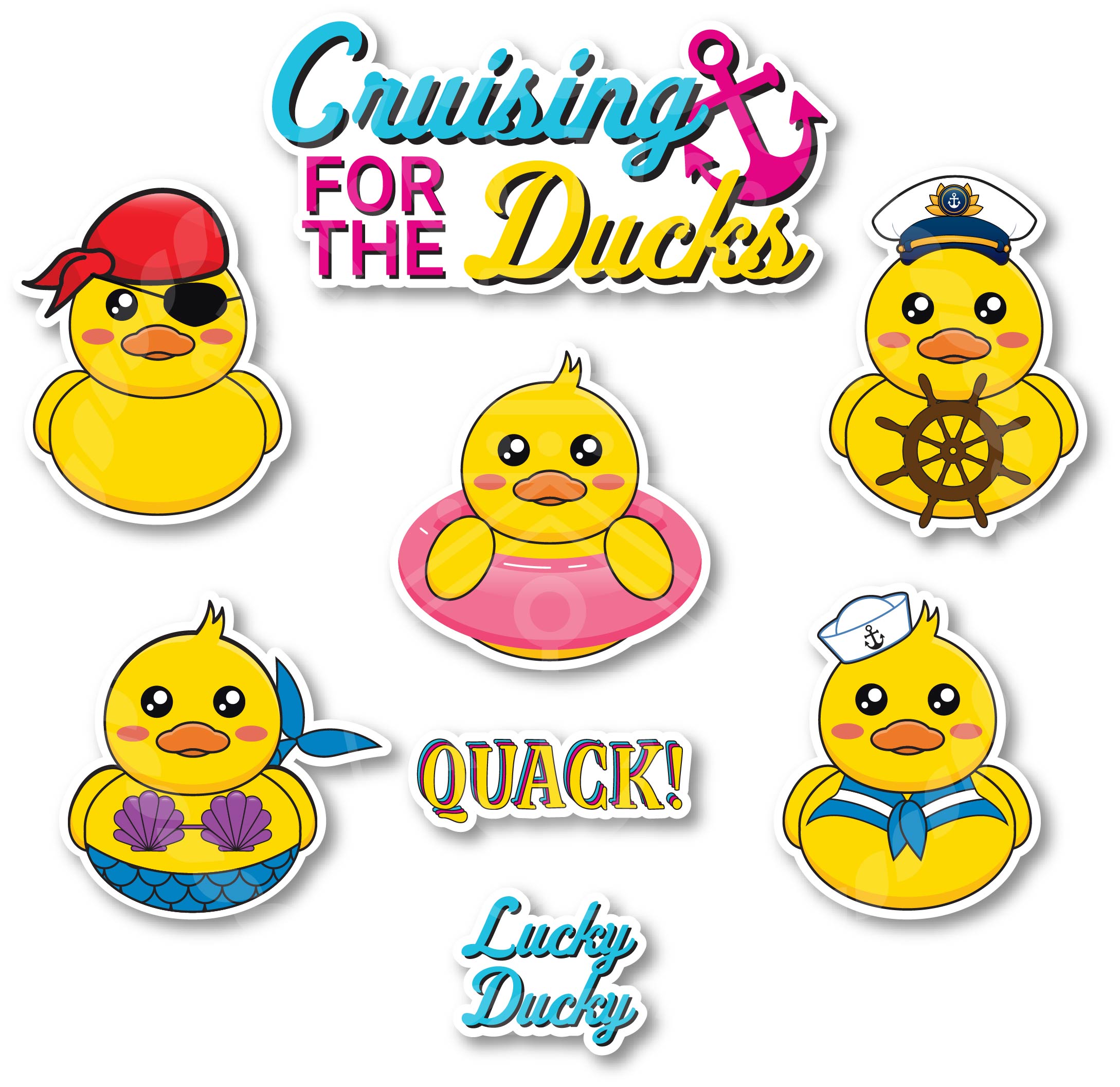 Cruising for the Ducks Stateroom Door Magnet Set - Non-Personalizable Cruise Door Decor