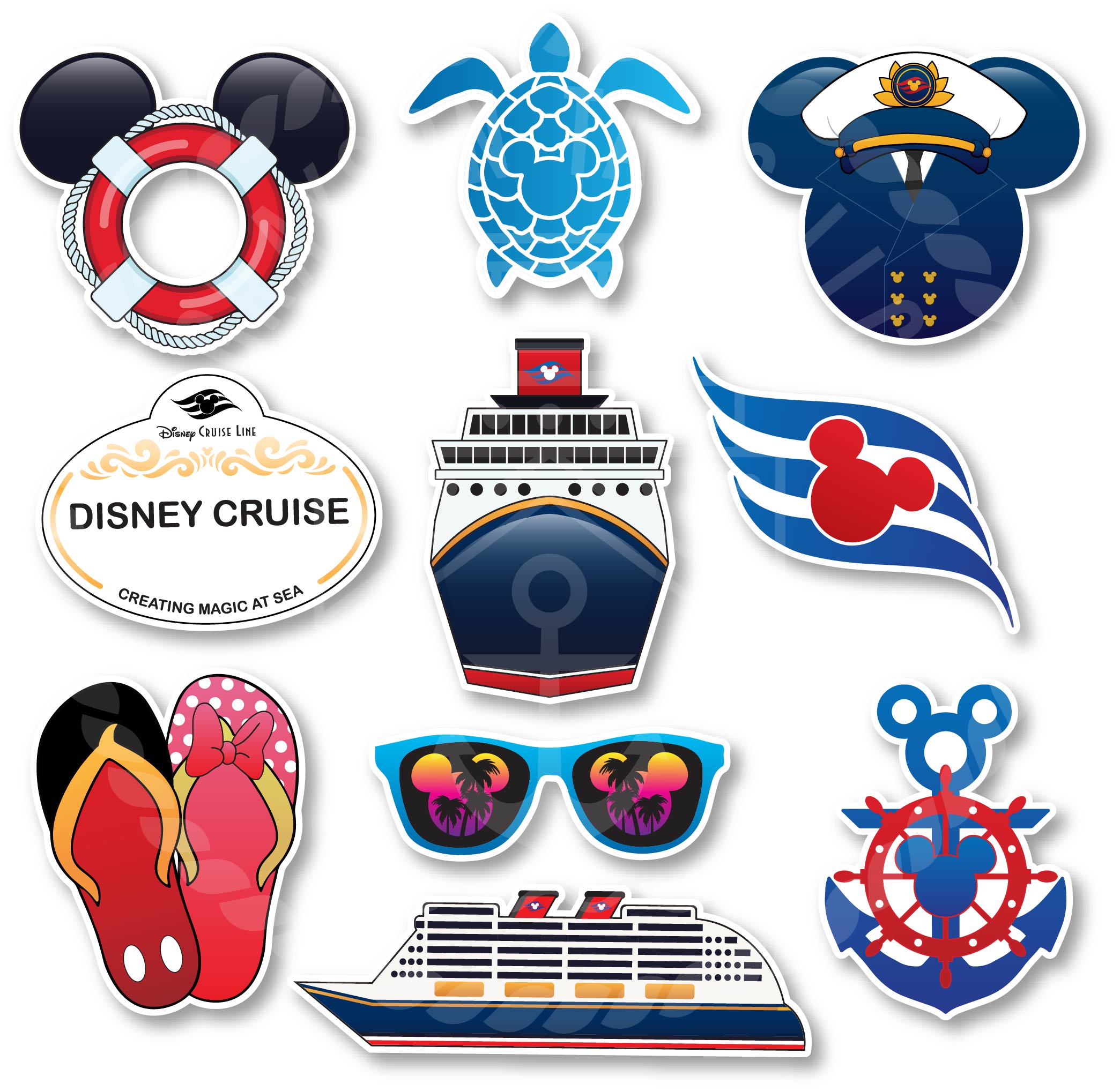 10 Disney Cruise Line Door Magnet Set - Nautical Stateroom Door Decoration
