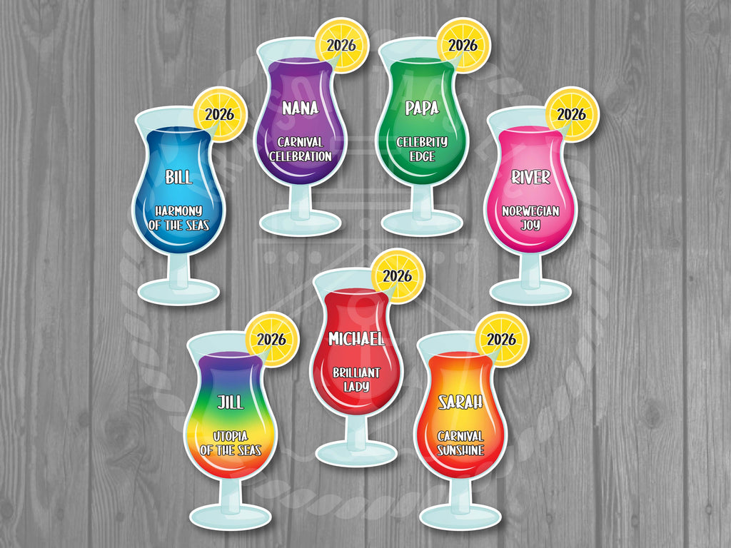 Tropical Drink Cruise Door Magnet