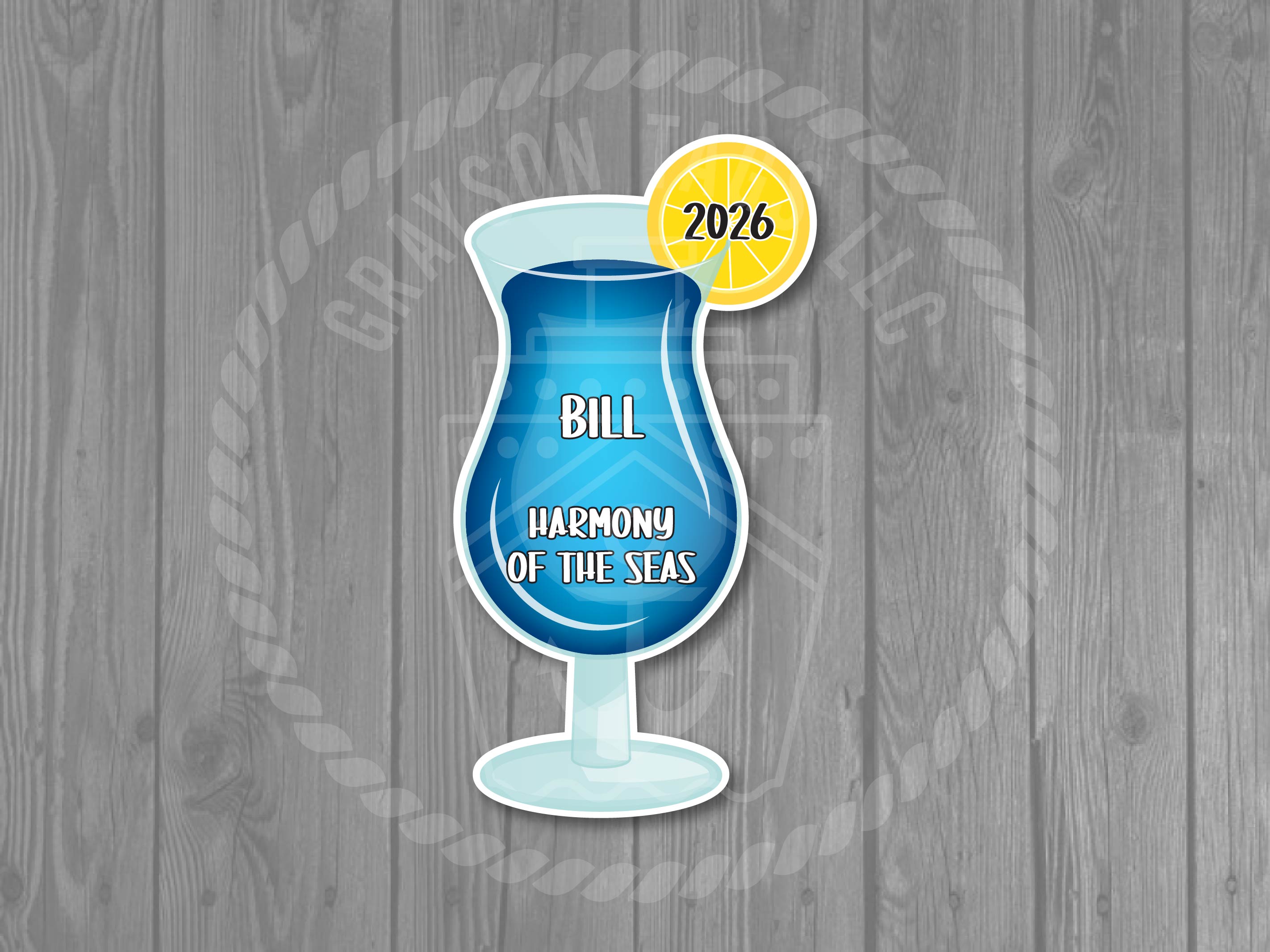 Tropical Drink Cruise Door Magnet