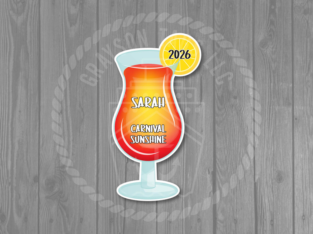 Tropical Drink Cruise Door Magnet