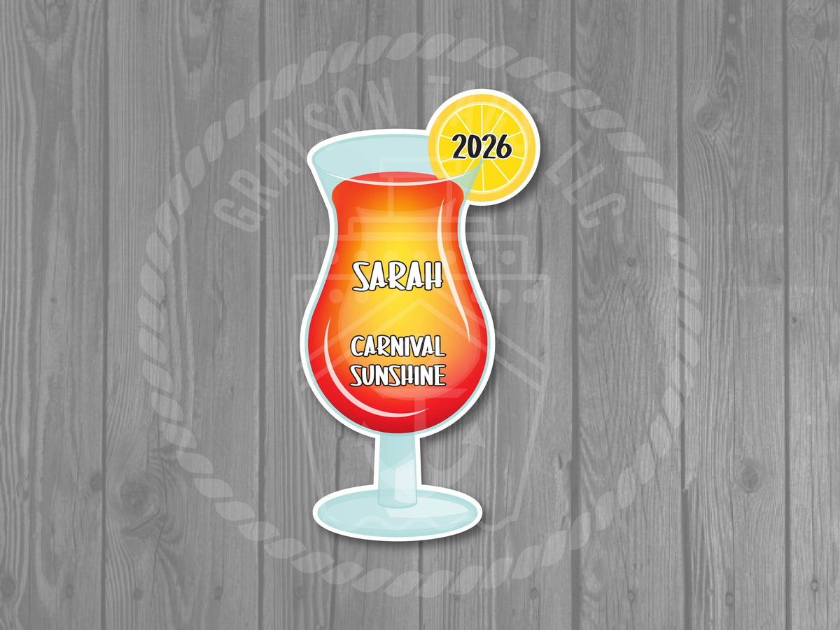 Tropical Drink Cruise Door Magnet – Grayson Tags LLC