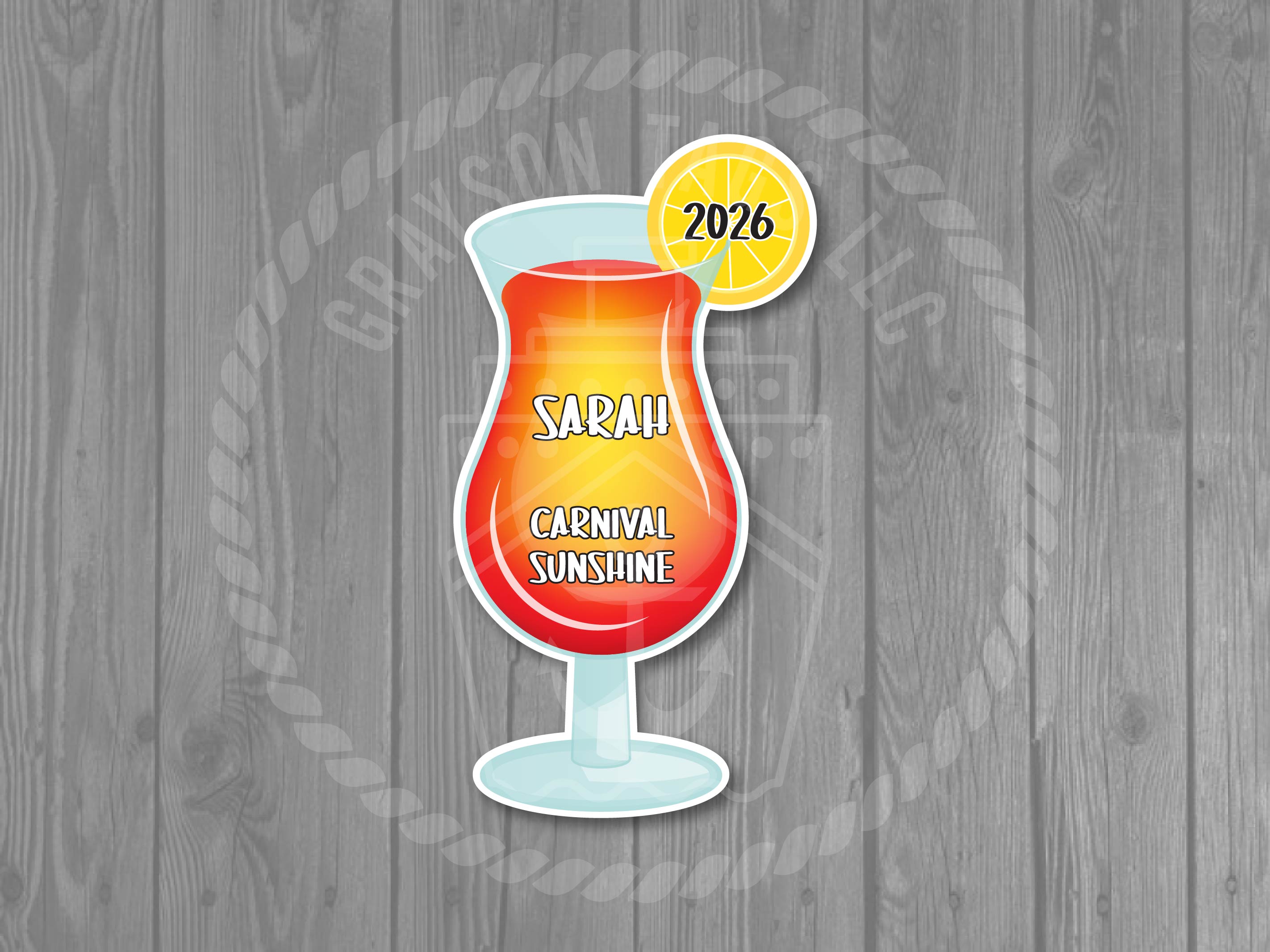 Tropical Drink Cruise Door Magnet