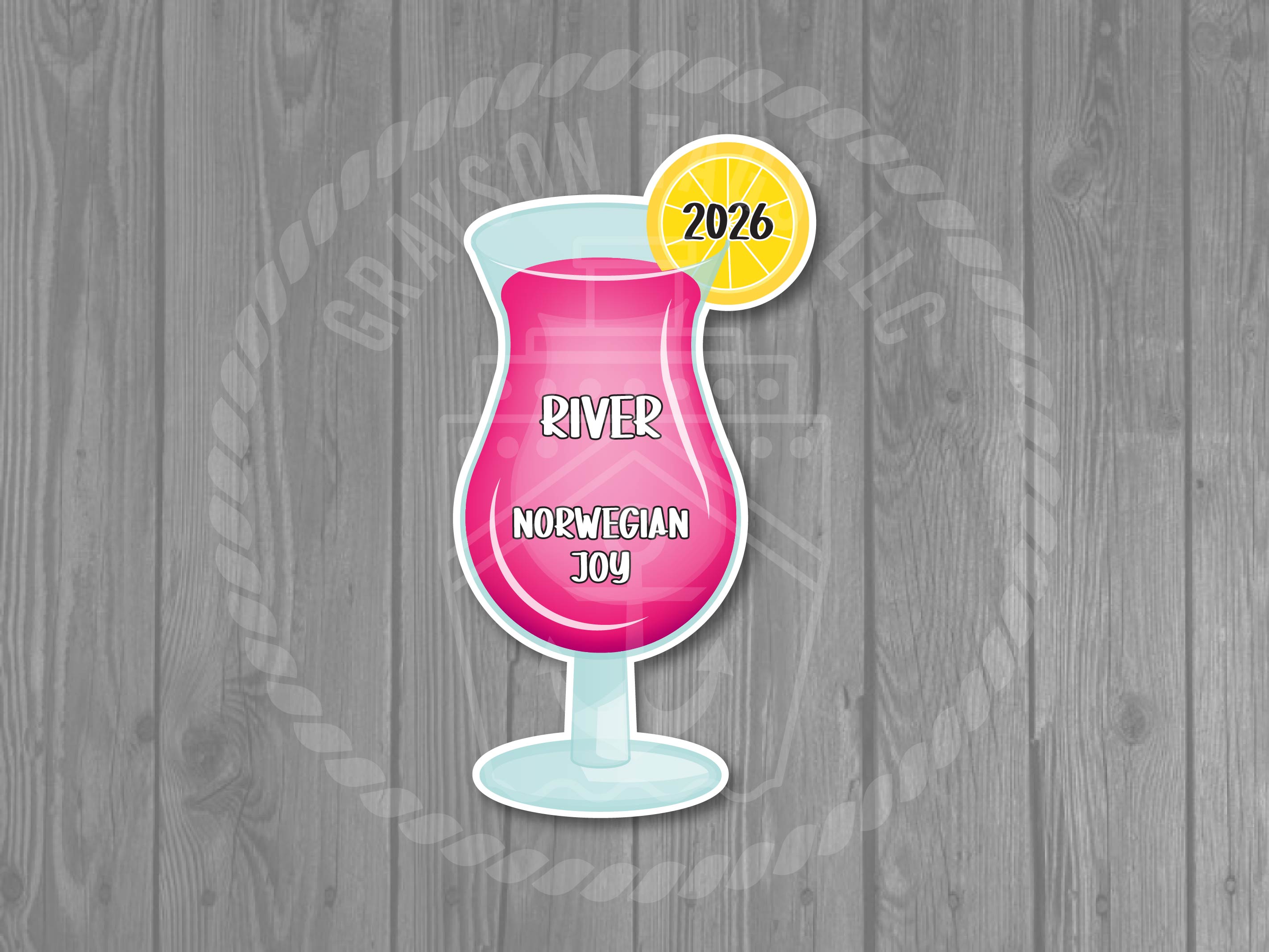 Tropical Drink Cruise Door Magnet