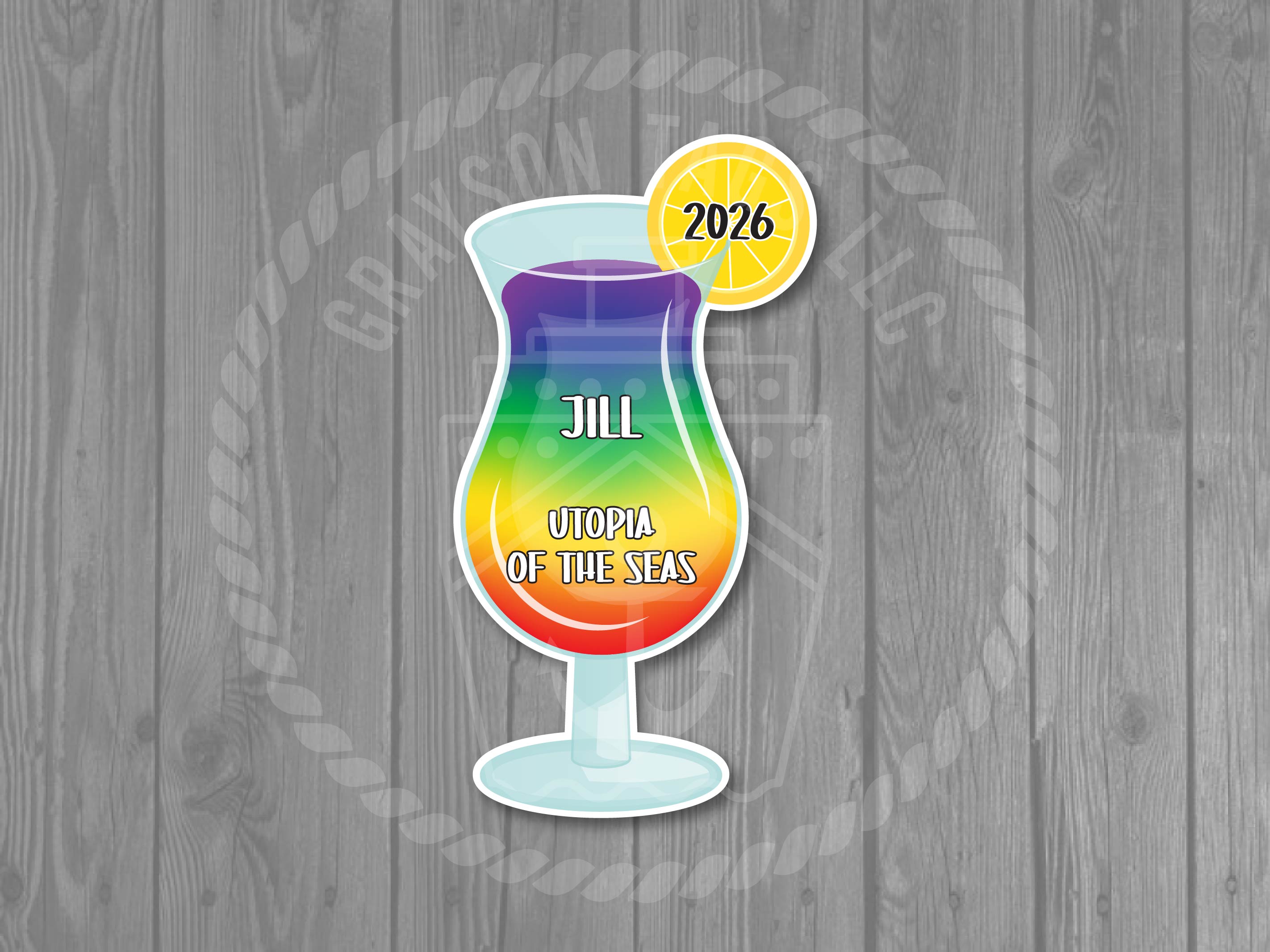 Tropical Drink Cruise Door Magnet