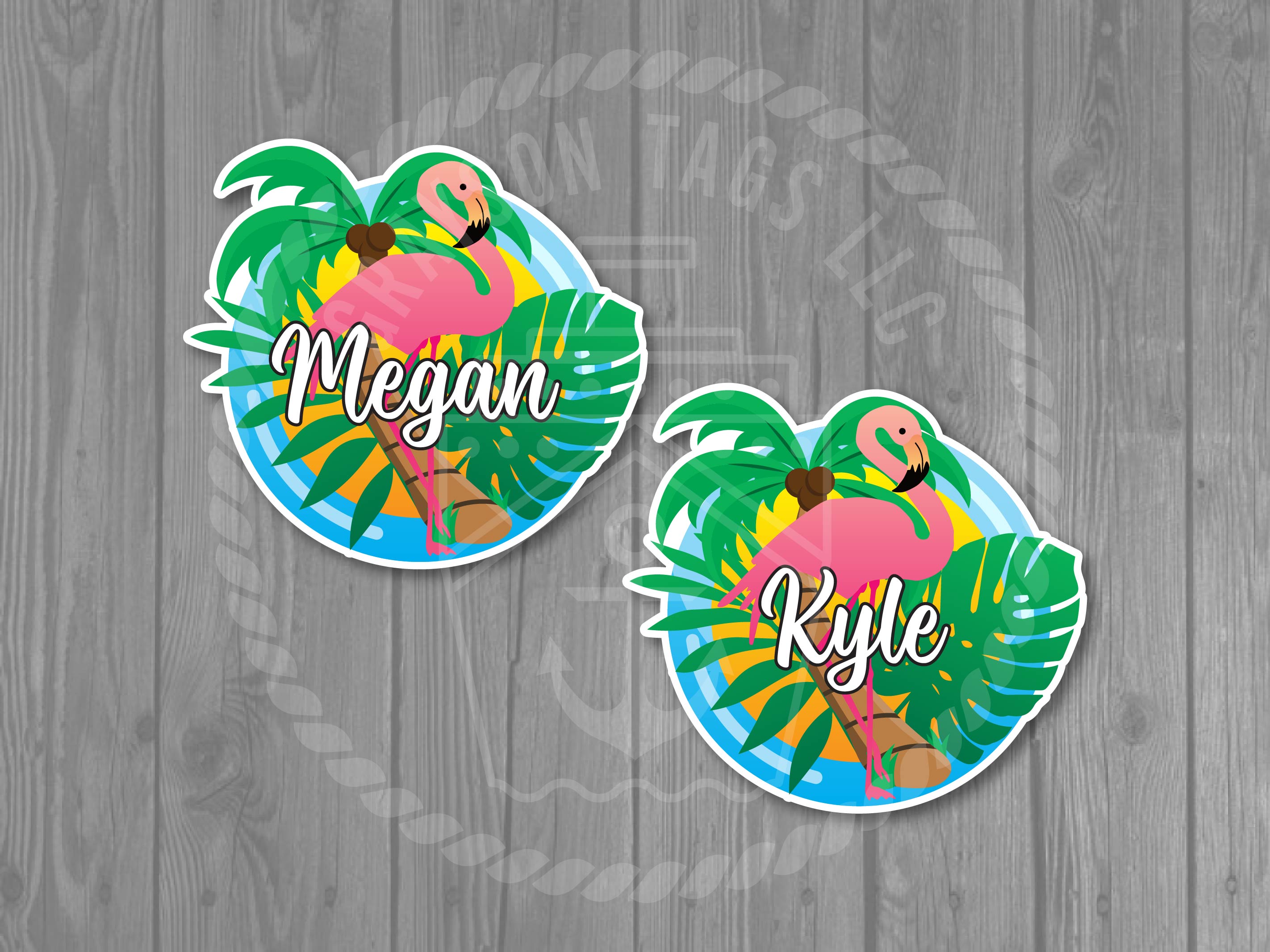 Colorful Flamingo Tropical Cruise Door Magnet