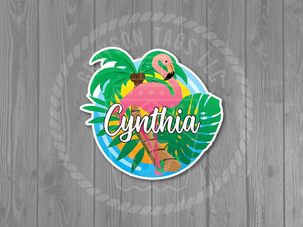 Colorful Flamingo Tropical Cruise Door Magnet