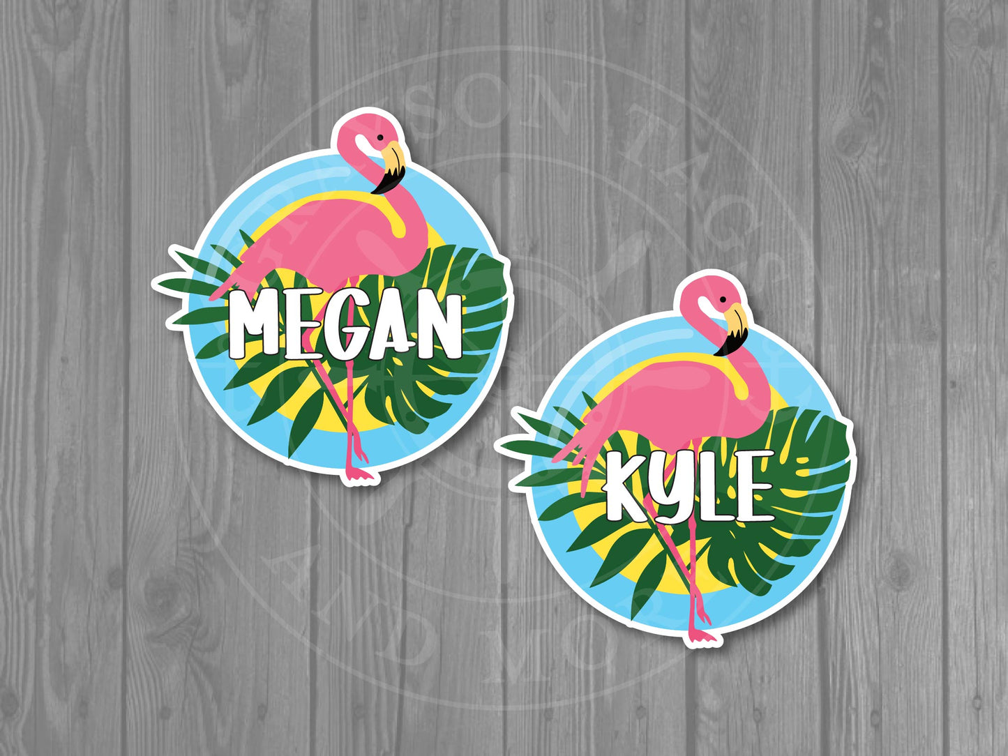 Colorful Flamingo Tropical Cruise Door Magnet