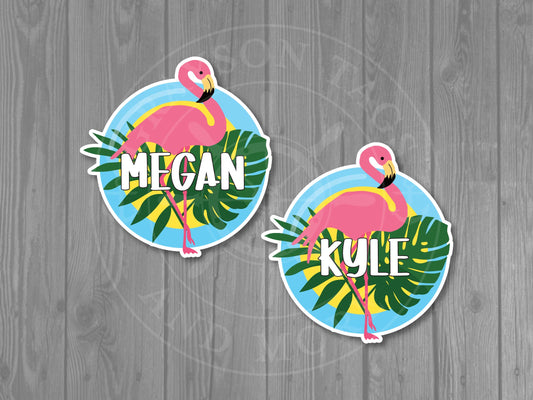 Colorful Flamingo Tropical Cruise Door Magnet