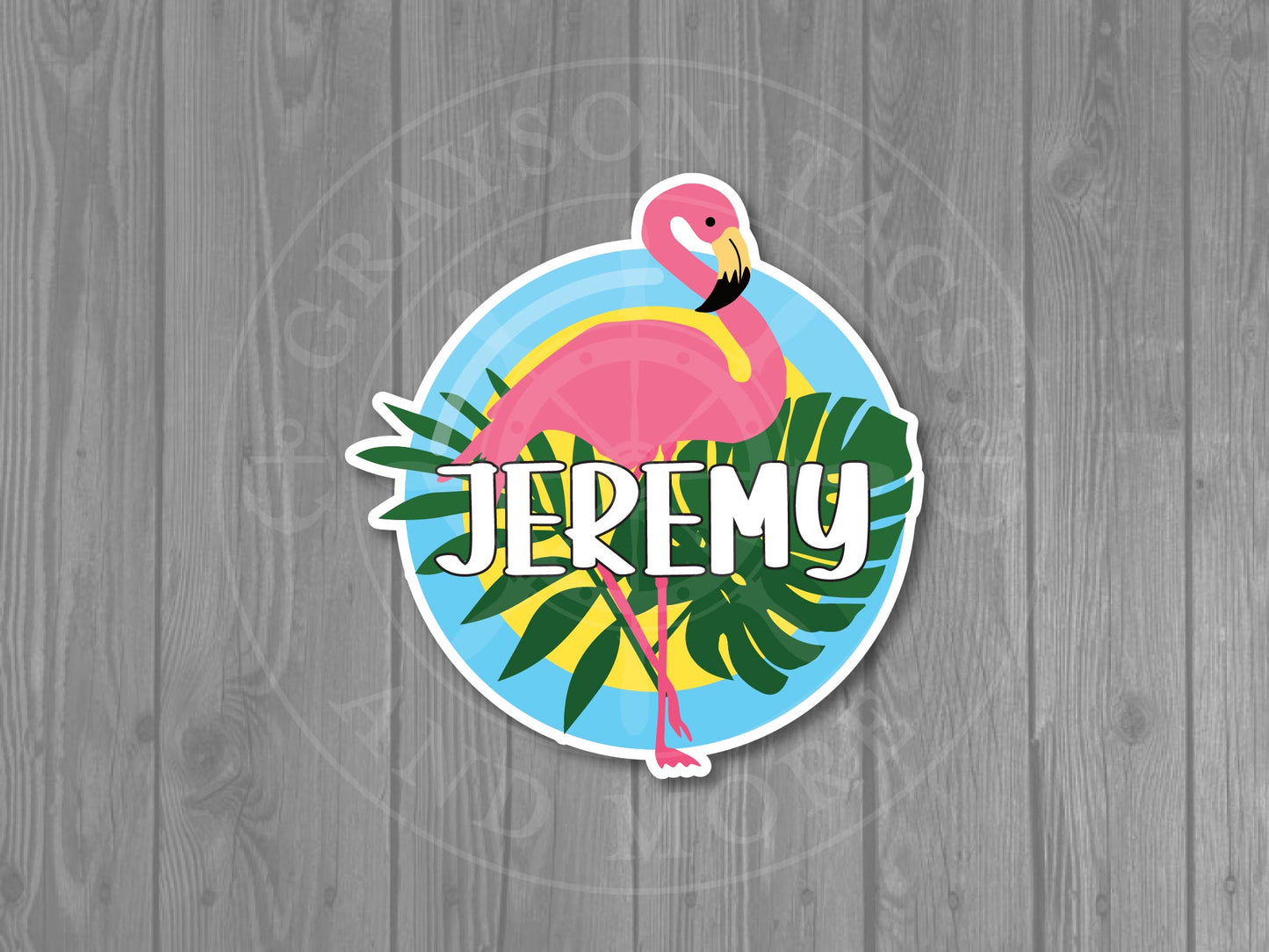 Colorful Flamingo Tropical Cruise Door Magnet