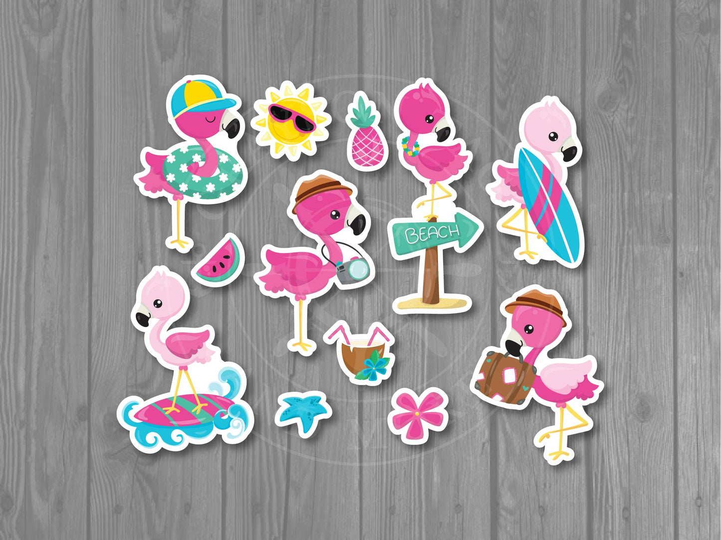 12 Flamingo Cruise Door Magnets