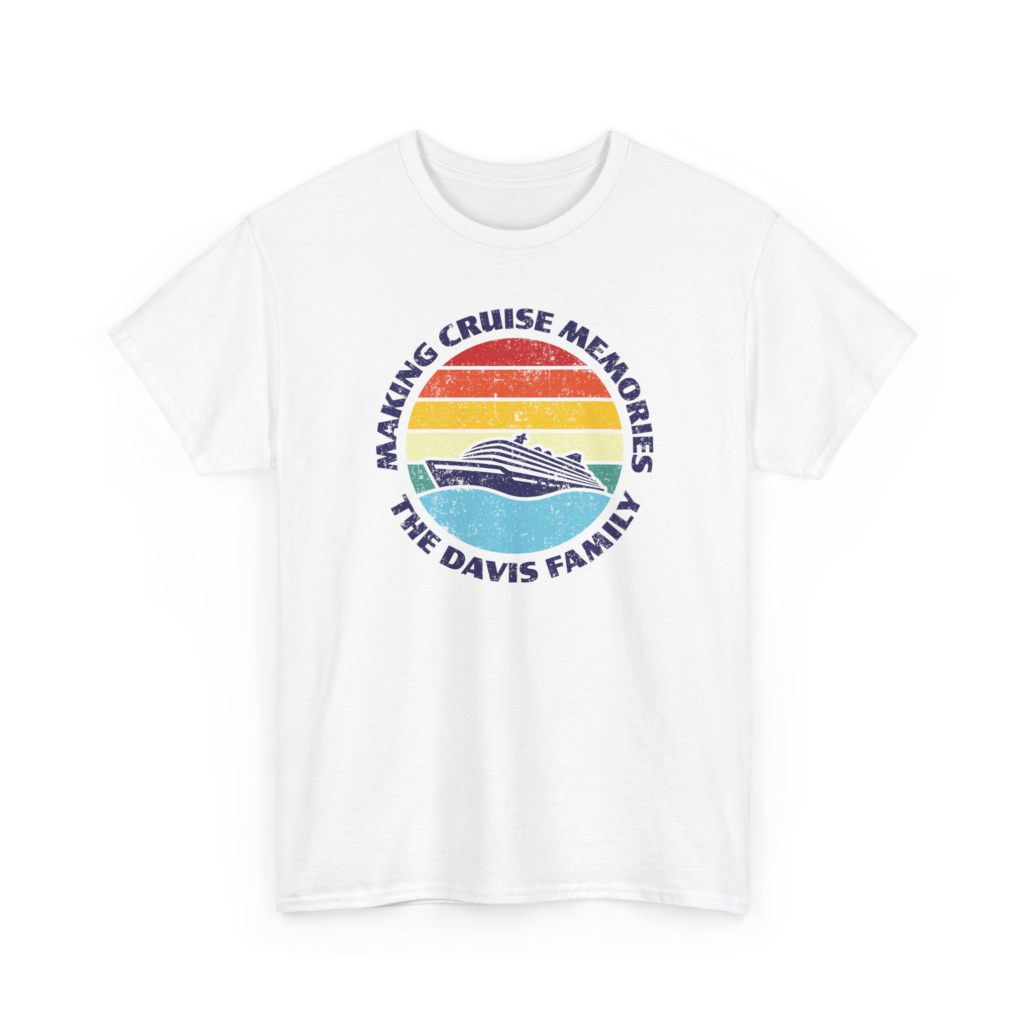 Custom Retro Cruise Circle Ship Side T-Shirts, Personalized Cruising Matching Tees, Matching Family Apparel