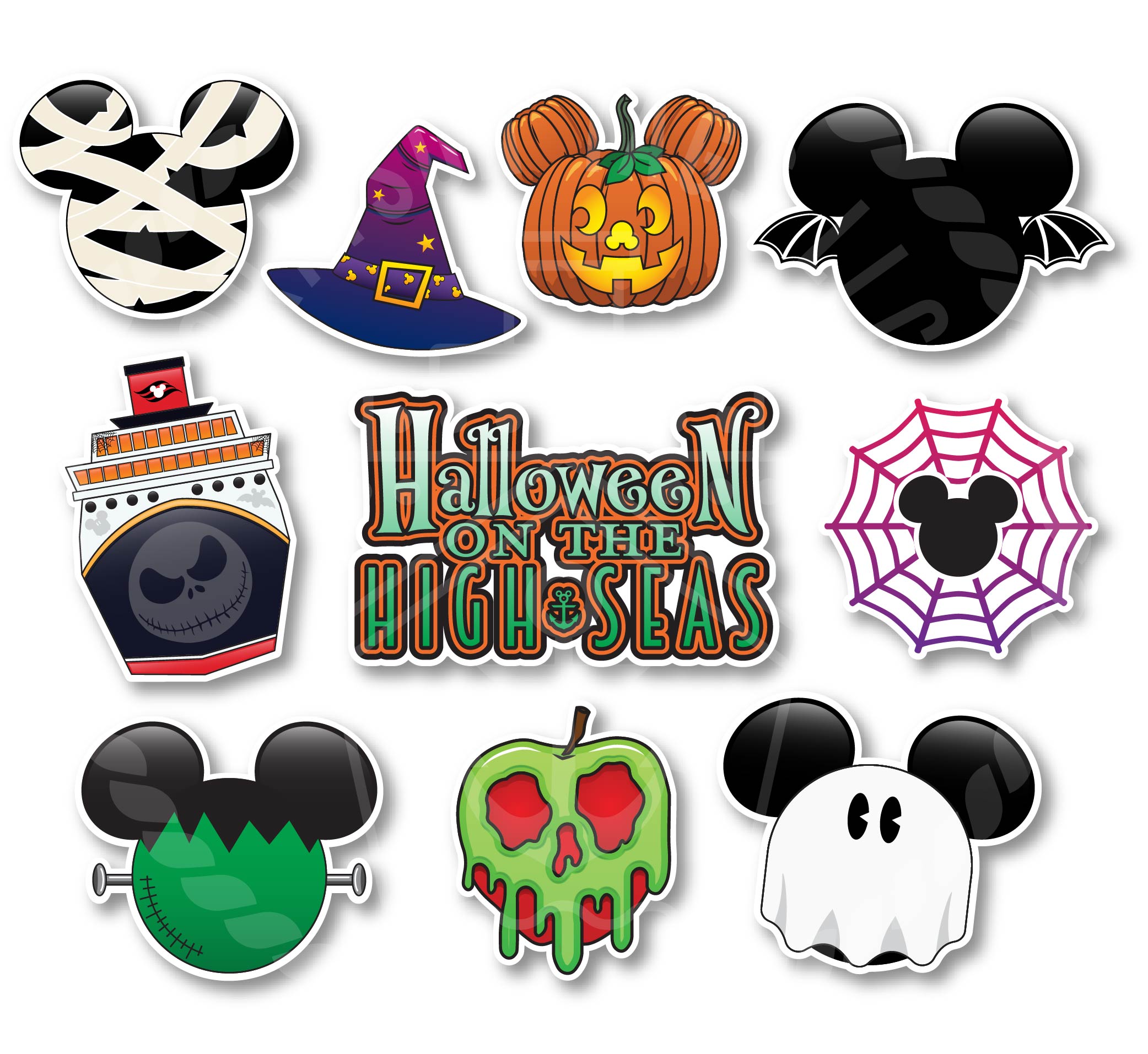 10 Halloween on the High Seas Disney Cruise Line Signs Door Magnets