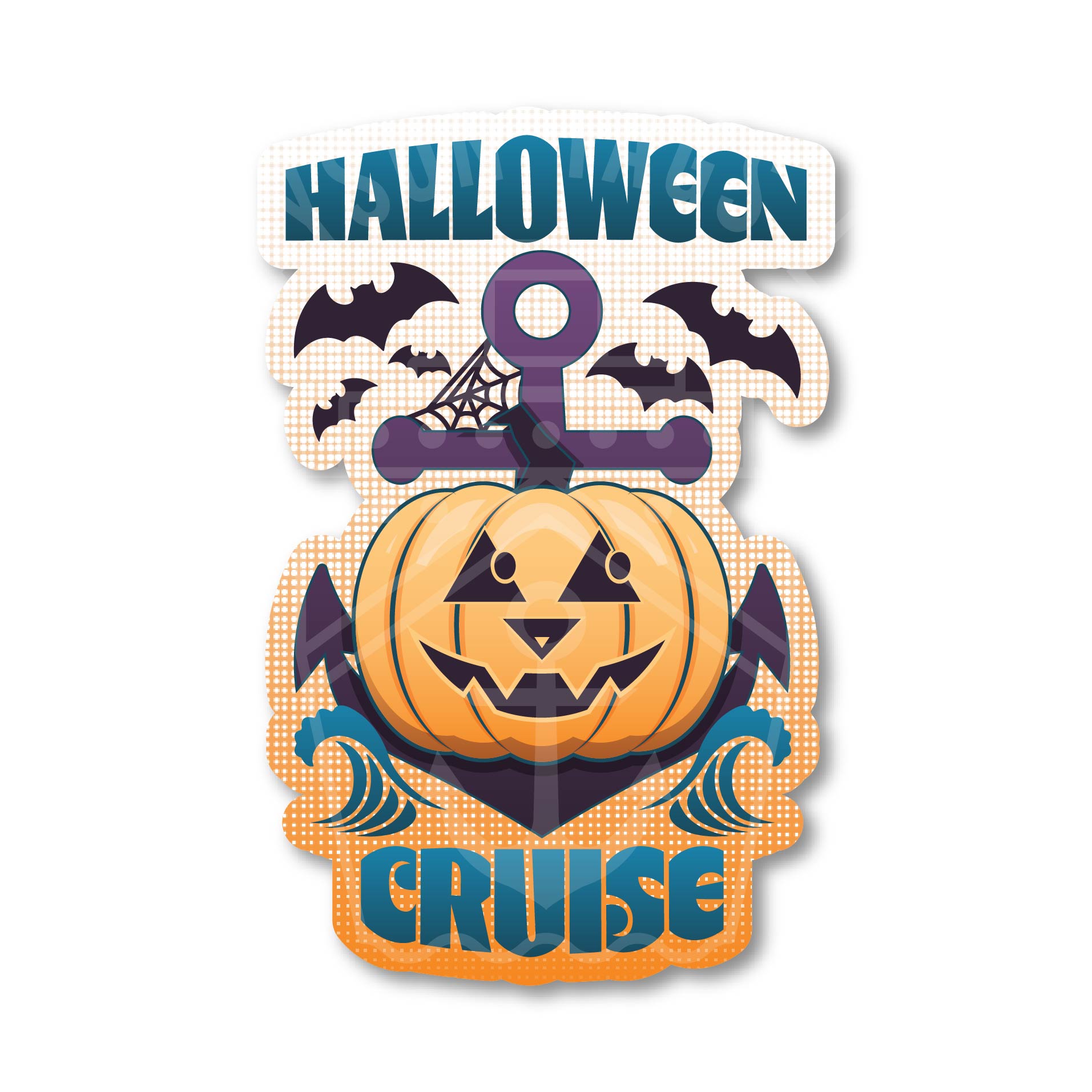 Halloween Cruise Pumpkin Anchor Stateroom Door Magnet