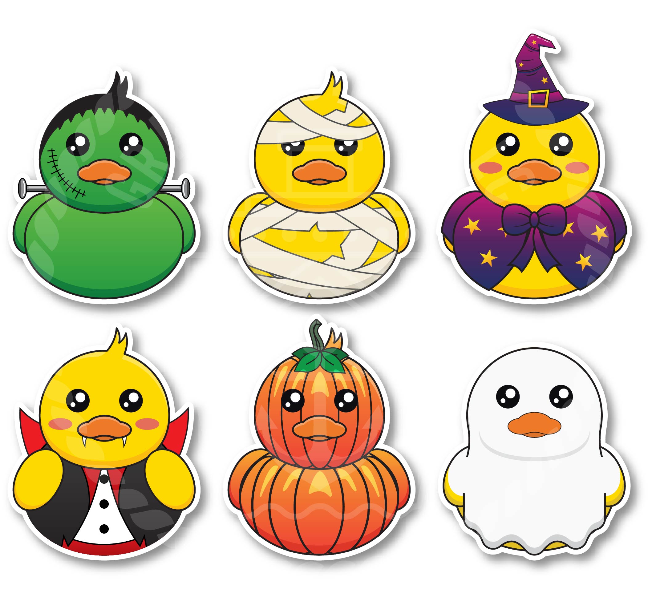 6 Halloween Duck Cruise Door Magnet Set - Non-Personalizable Cruise Door Decor