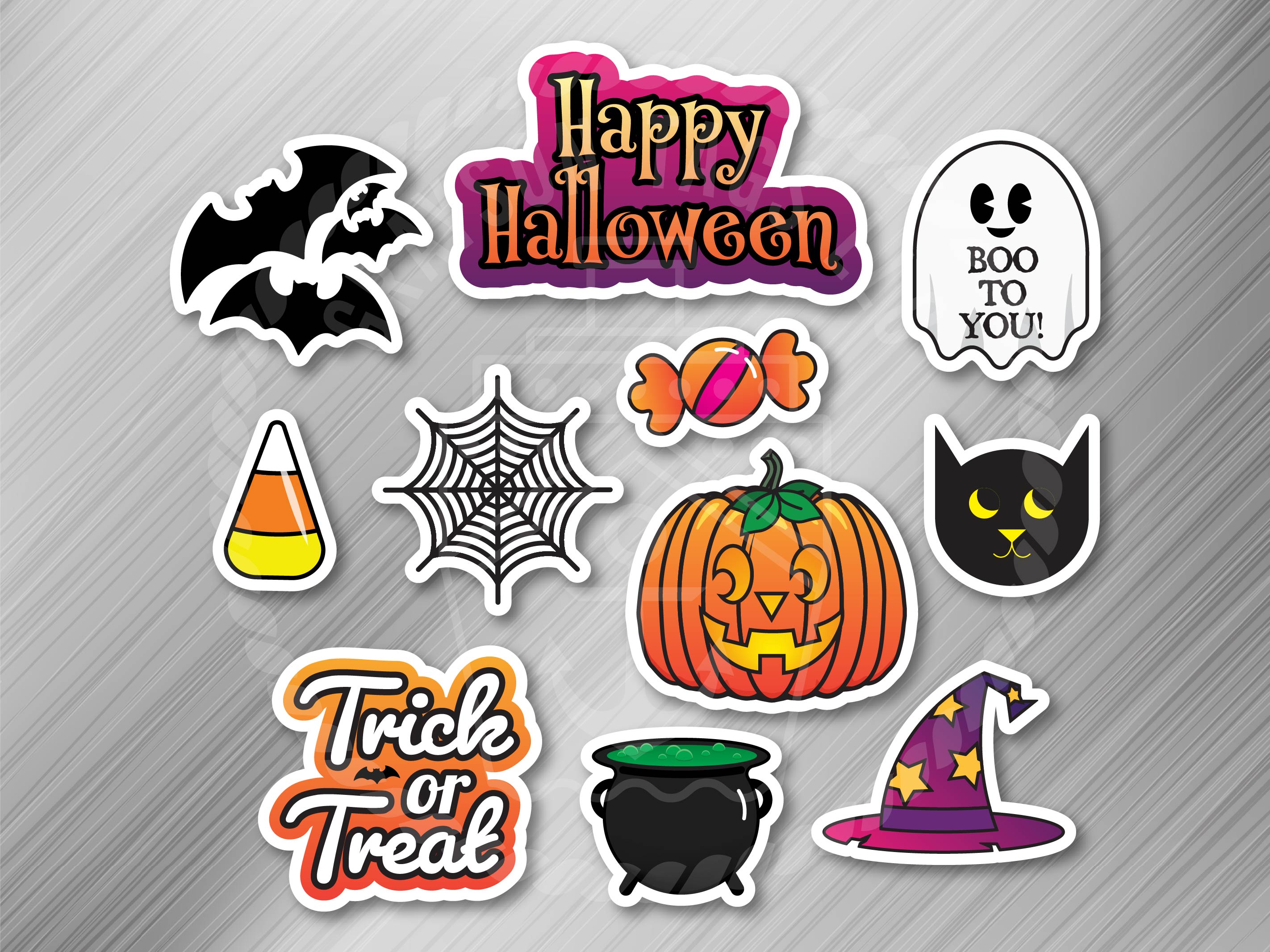 Happy Halloween Fridge Magnet Set - Small Flexible Holiday Refrigerator Magnets for Home - Sizes in Item Description - 11 Pieces