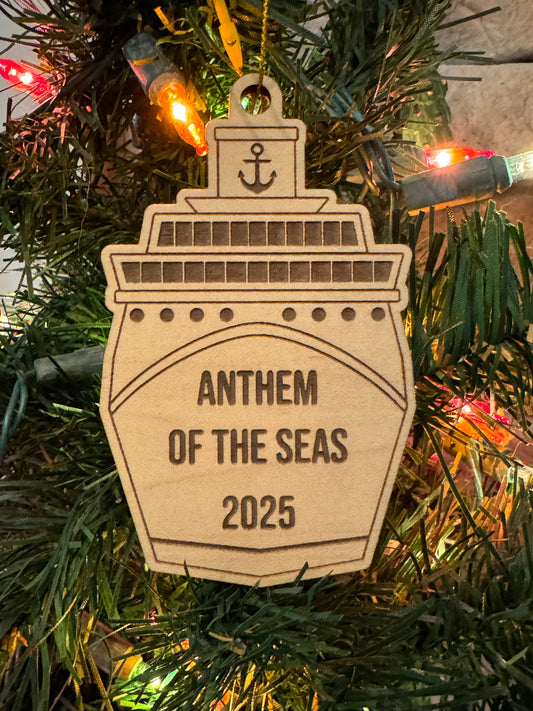 Personalized Wooden Cruise Ship Ornament