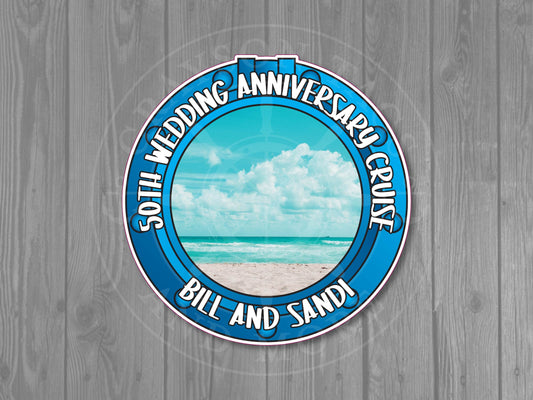 Blue Beach Porthole Custom Cruise Door Magnet