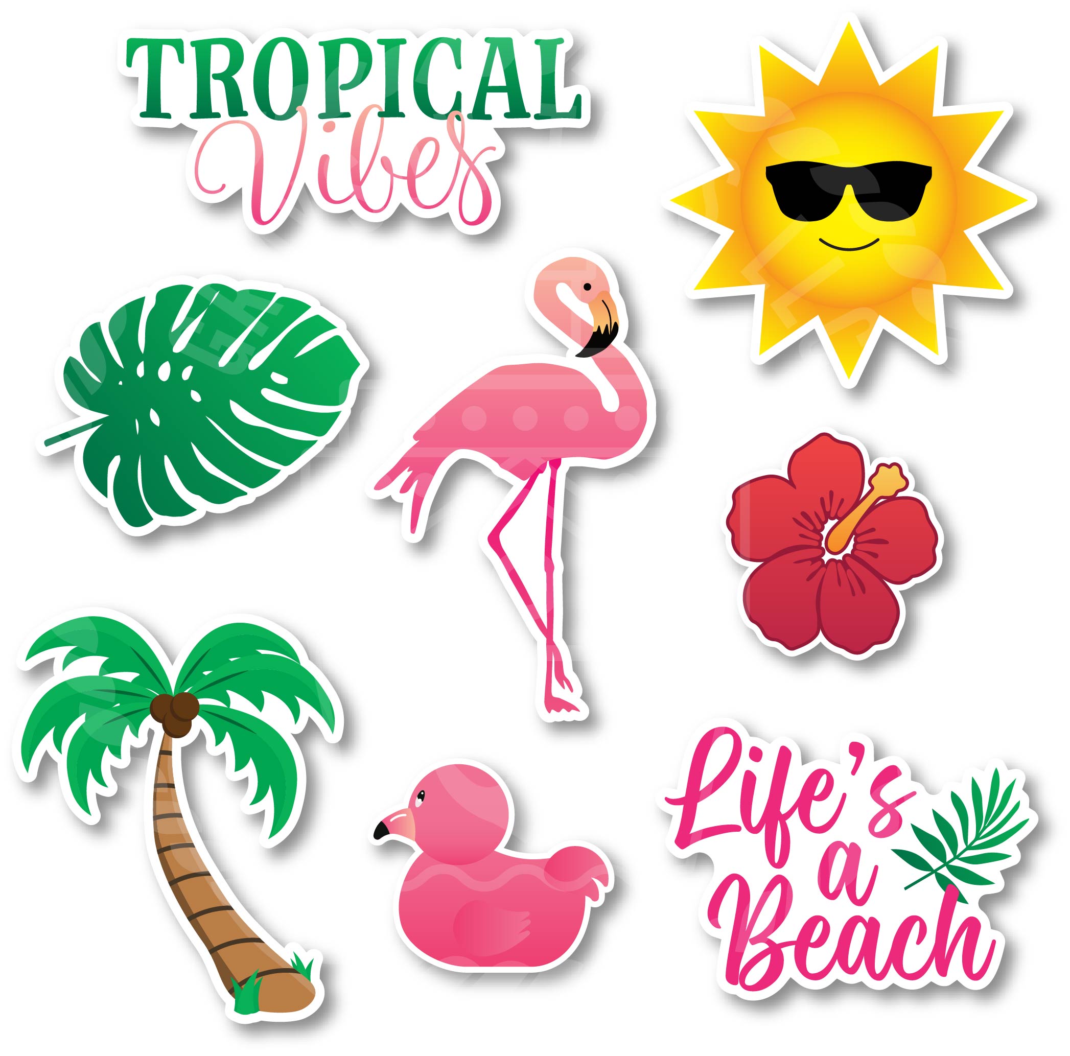 8 Cruise Tropical Vibes Door Magnets - Retro Boho Flamingo Beach Decorative Magnets