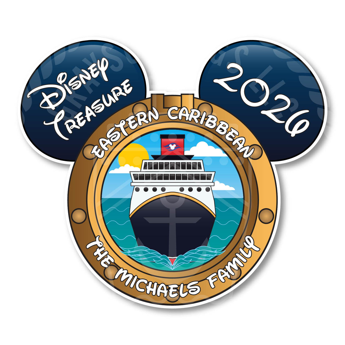 Customizable Cruise Ship Porthole Disney Cruise Door Magnets - Persona ...