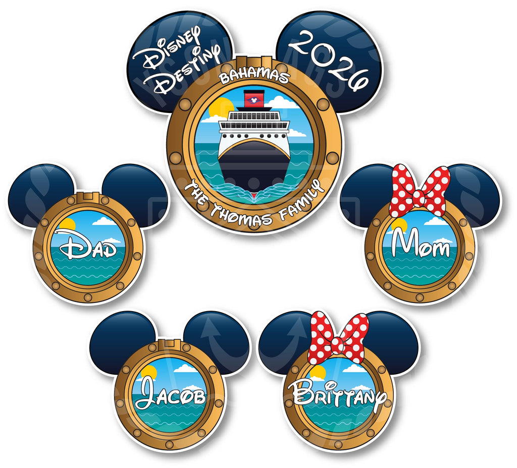 Customizable Cruise Ship Porthole Disney Cruise Door Magnets - Personalizable Porthole Magnet Set