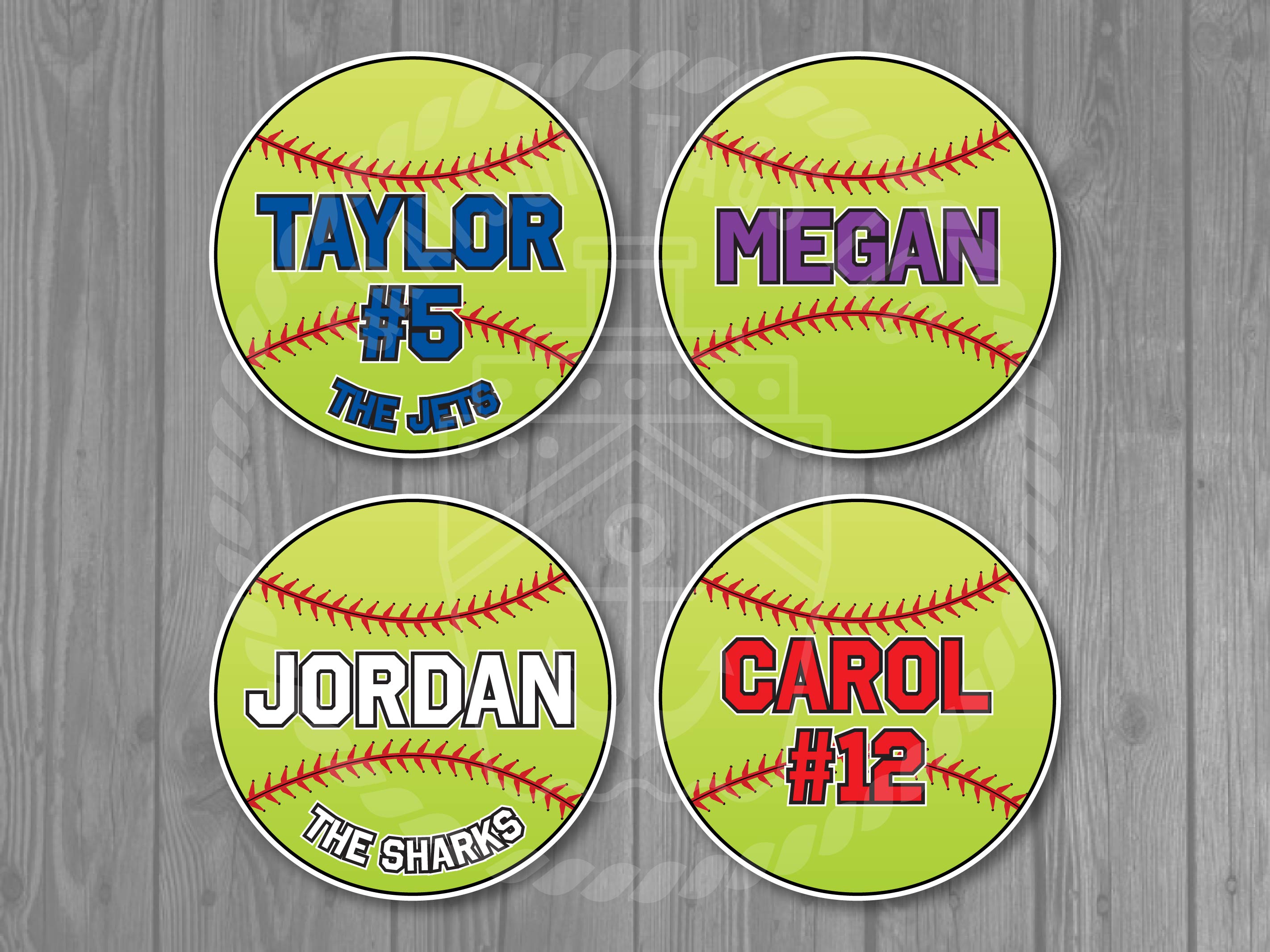 Customizable Sport Ball Car Magnets - Personalized Sport Gift - Soccer, Baseball, Softball, Basketball
